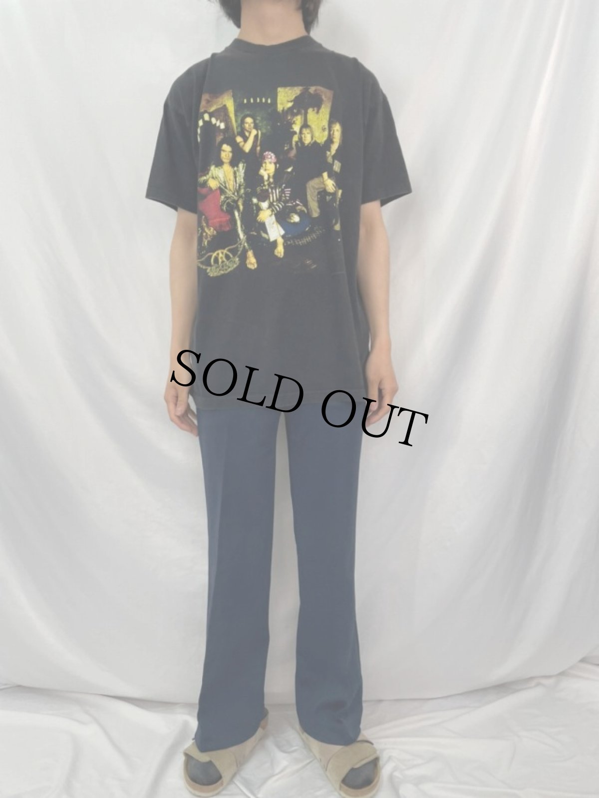 画像3: 90's AEROSMITH ハードロックバンドツアーTシャツ L (3)