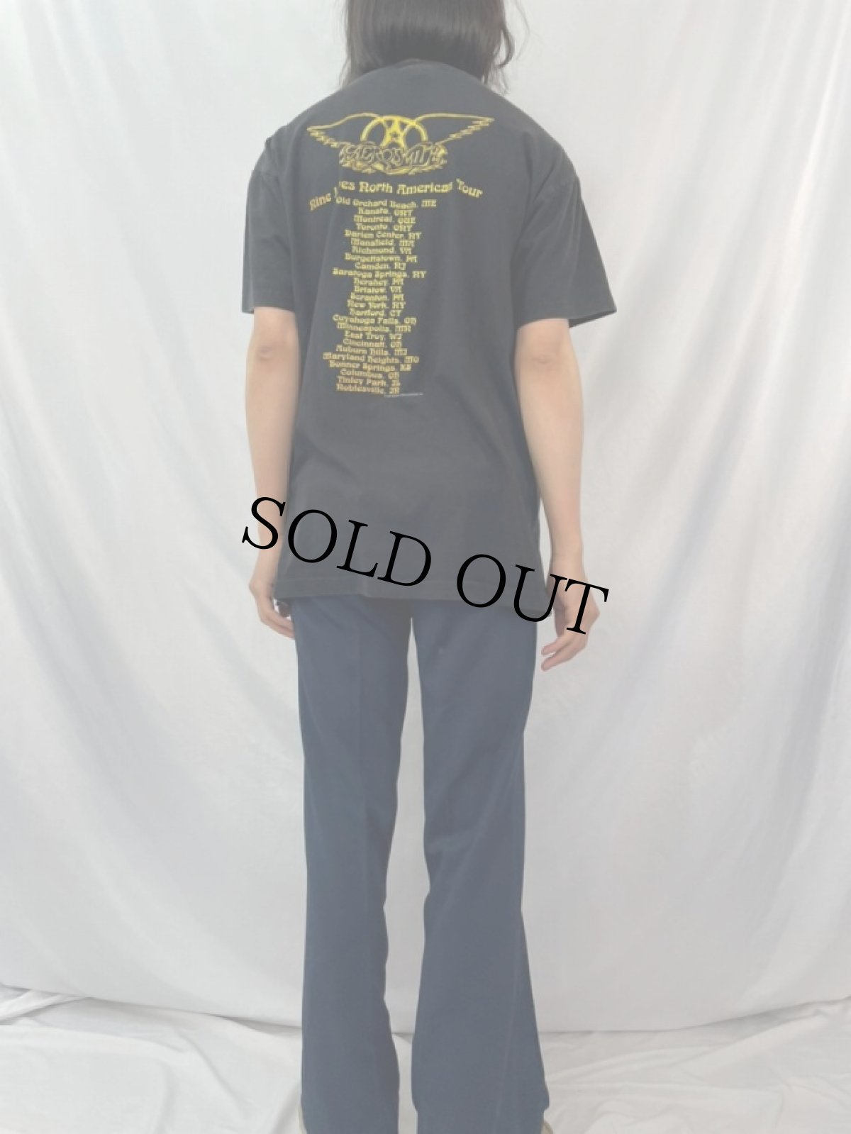 画像5: 90's AEROSMITH ハードロックバンドツアーTシャツ L (5)