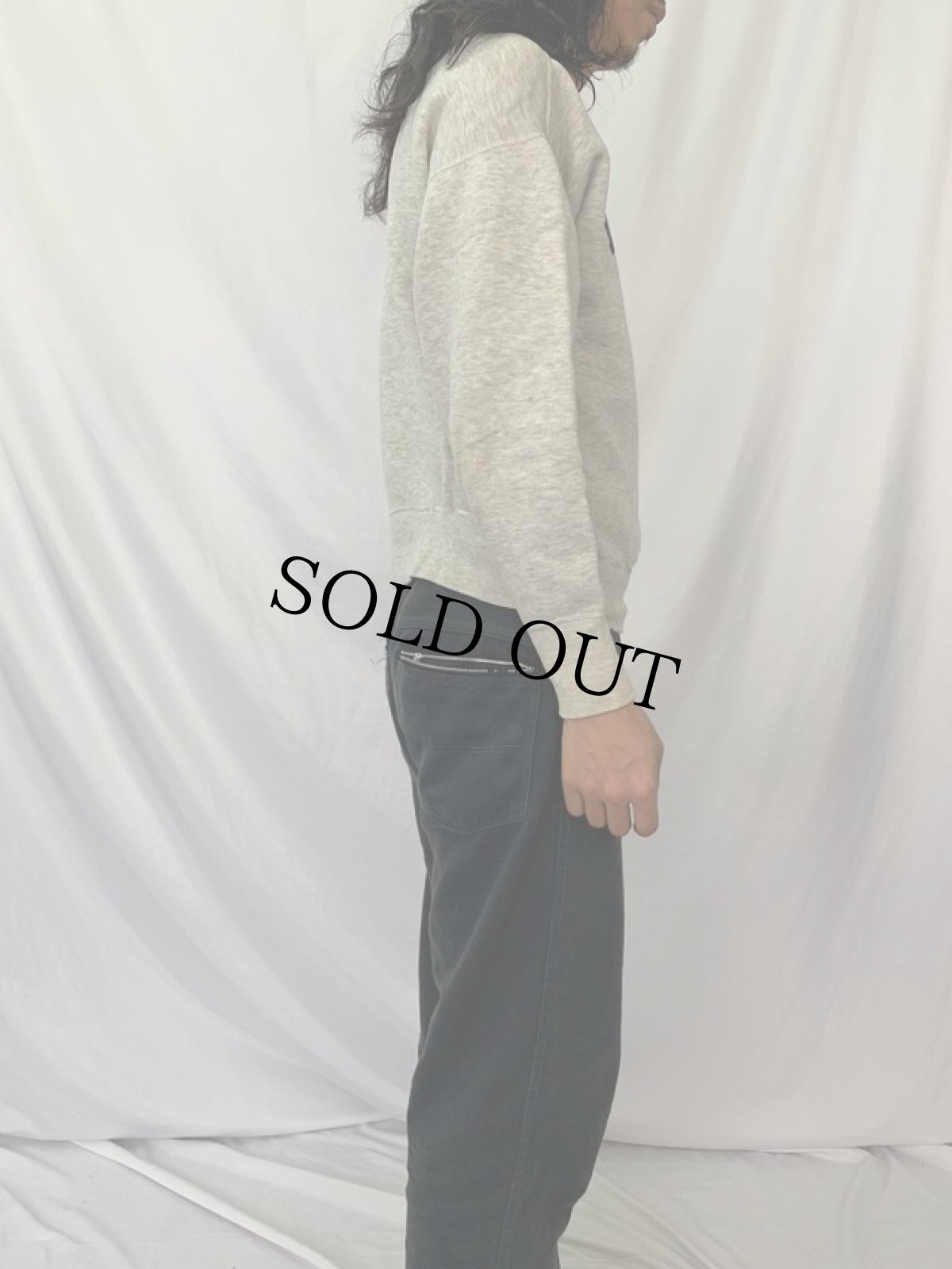 画像4: 50's "U.S.NAVY" 前V フロッキープリントスウェット (4)