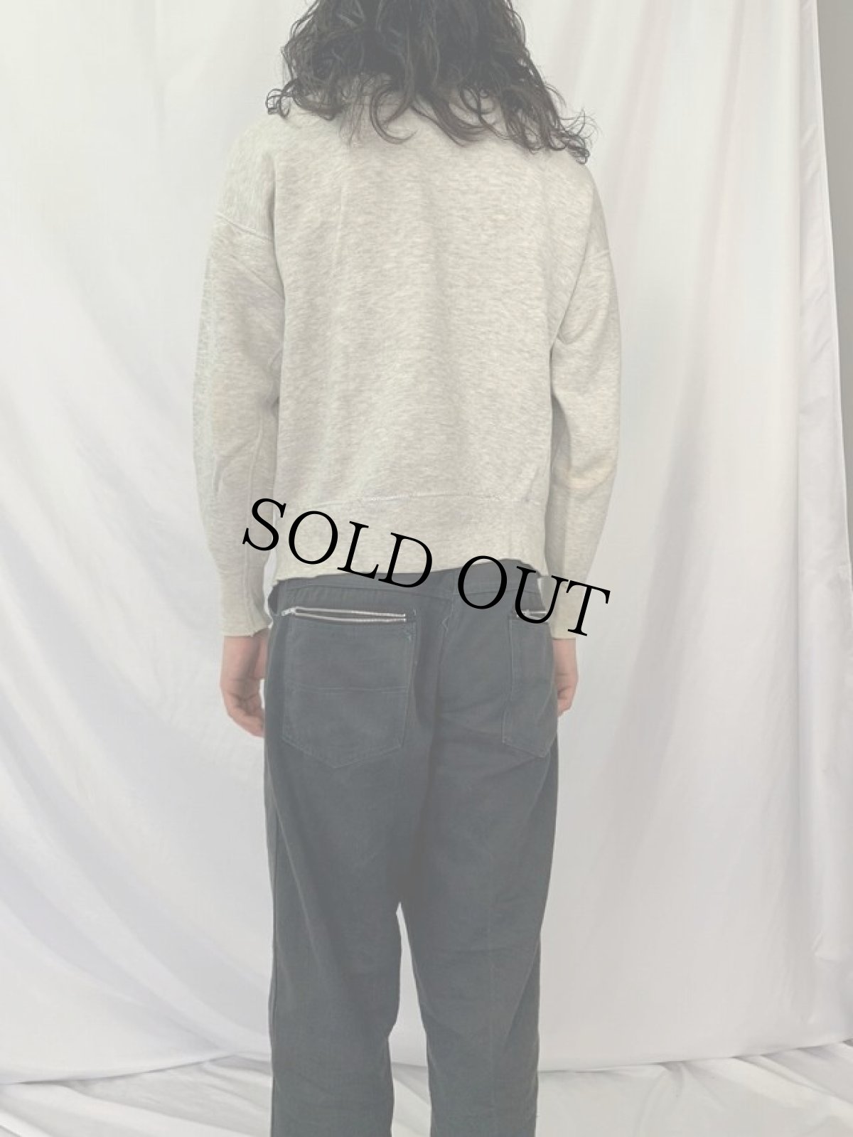 画像5: 50's "U.S.NAVY" 前V フロッキープリントスウェット (5)