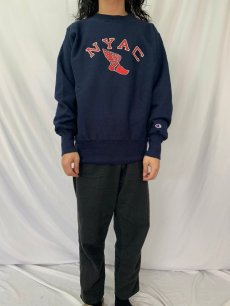 画像2: 90's Champion REVERSE WEAVE USA製 "NYAC" ウイングフット プリントスウェット M (2)