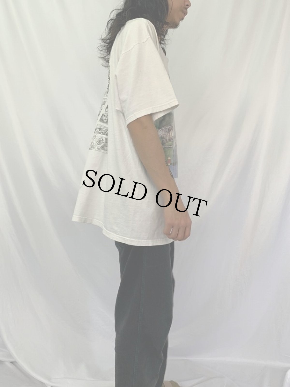 画像3: 90's George Thorogood & the Destroyers "Haircut" Peter Baggeイラスト ブルースロックバンドアルバムTシャツ XL (3)