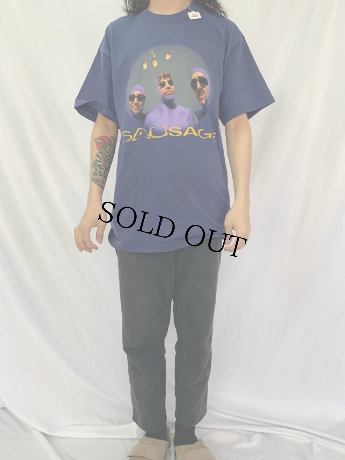 画像2: 90's SAUSAGE オルタナティブ・ファンクロックバンドTシャツ (2)