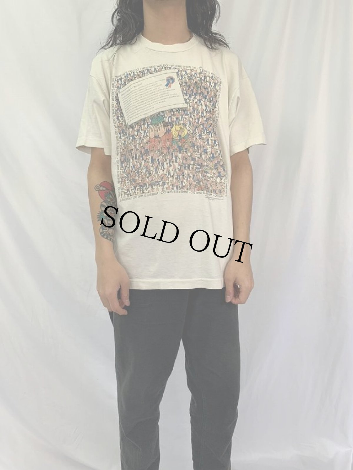 画像2: 90's WHERE'S WALDO? USA製 絵本プリントTシャツ XL (2)