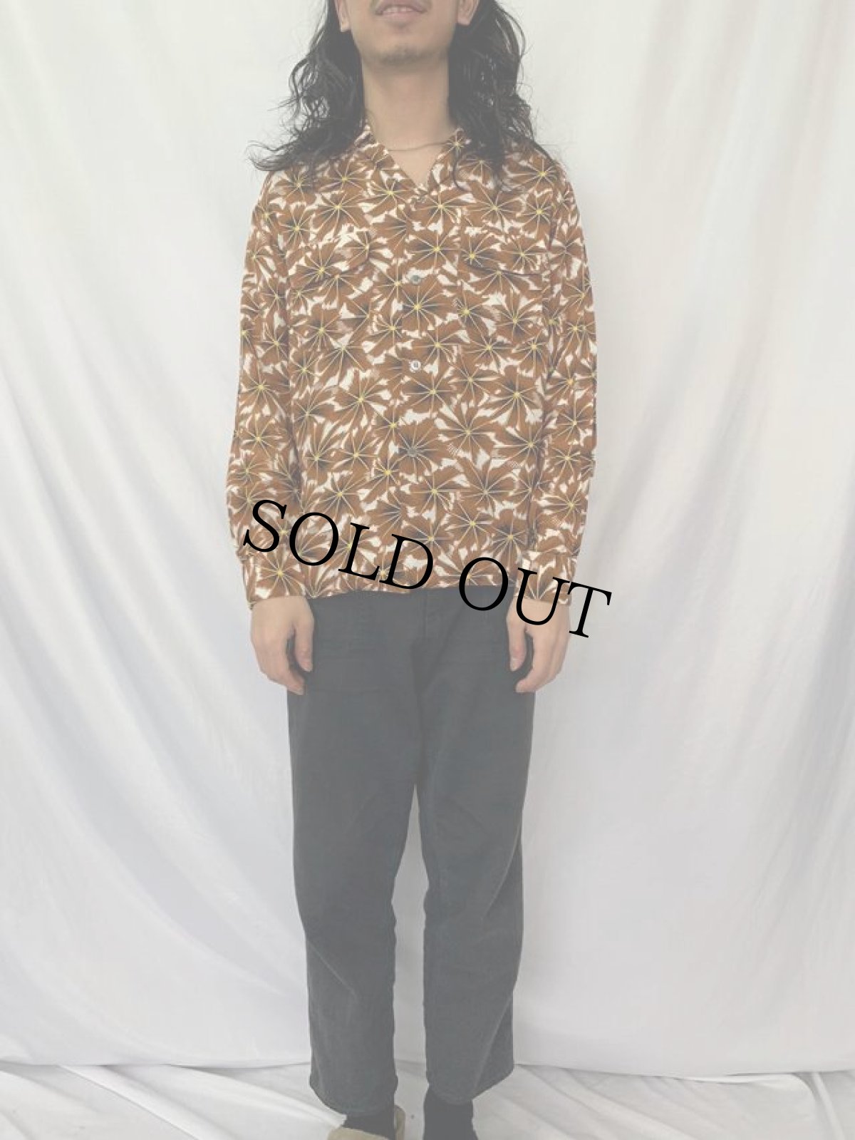 画像2: 50's PENNY'S TOWNCRAFT 総柄オープンカラーシャツ M (2)