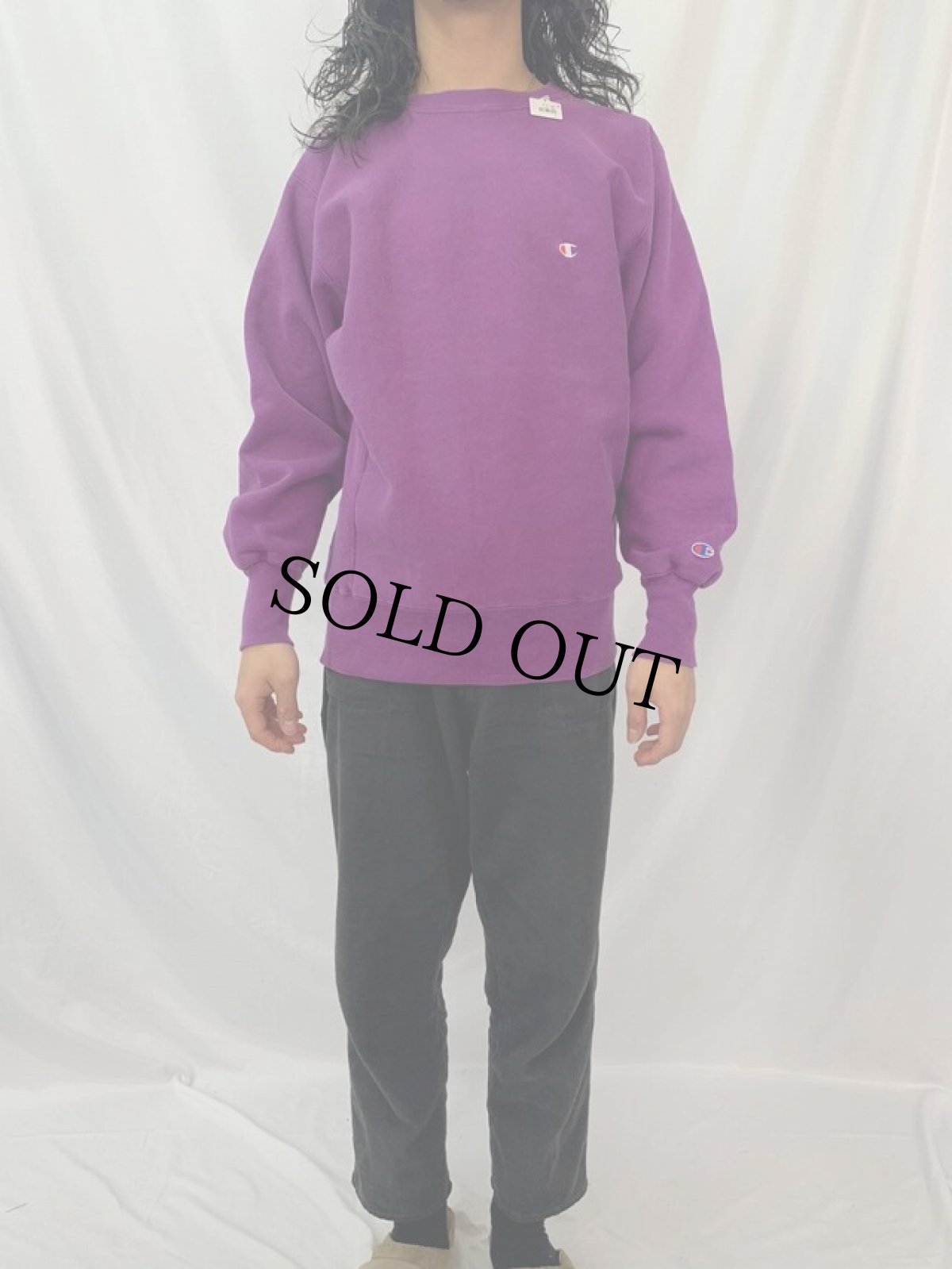 画像2: Champion REVERSE WEAVE USA製 ロゴ刺繍 スウェット (2)