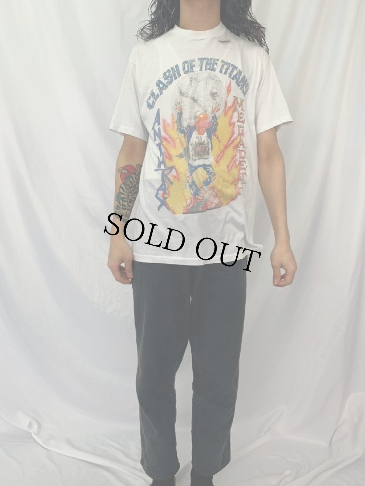 画像3: 80's ANTHRAX "CLASH OF THE TITANS" ヘヴィメタルバンドTシャツ XL (3)