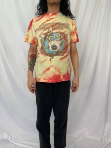 画像2: 80's Jimi Hendrix USA製 "flying eye ball" タイダイ染め ミュージシャンTシャツ L (2)