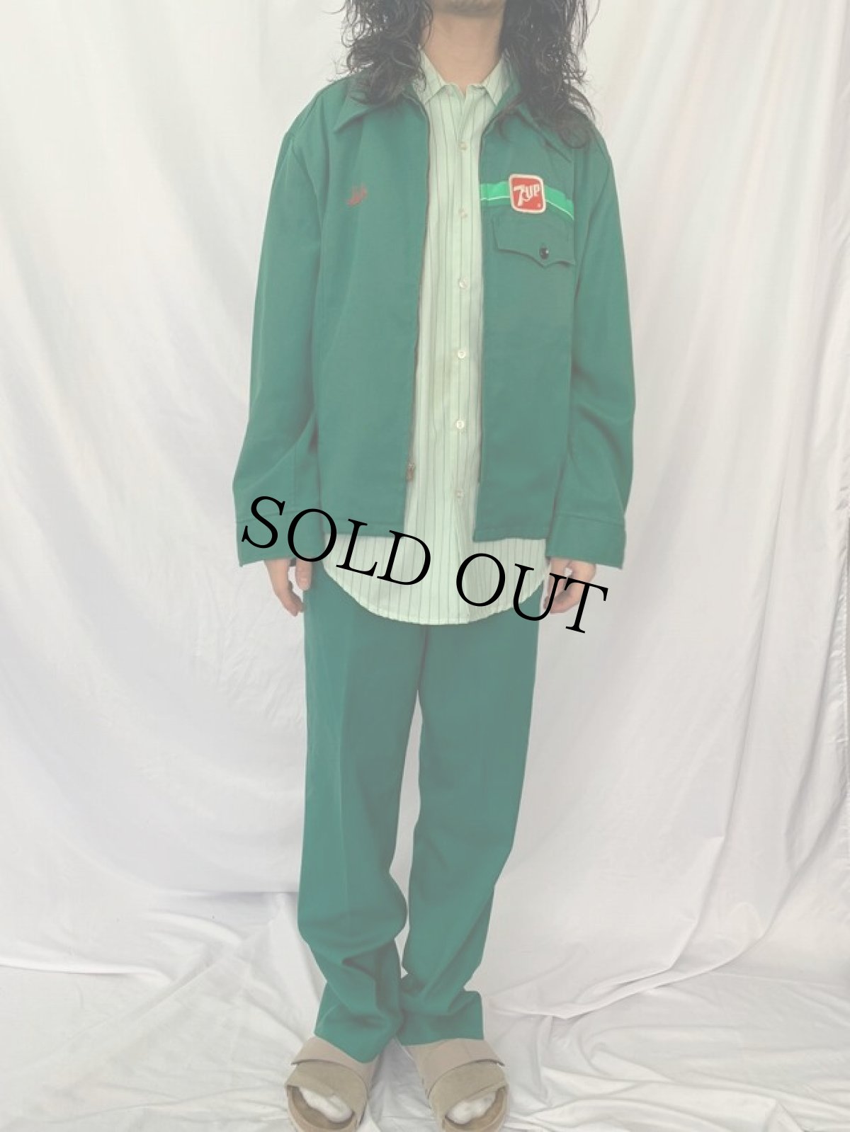 画像5: 70's RIVERSIDE USA製 "7UP" ワークジャケット&シャツ＆パンツ 3ピース SETUP MEDIUM (5)