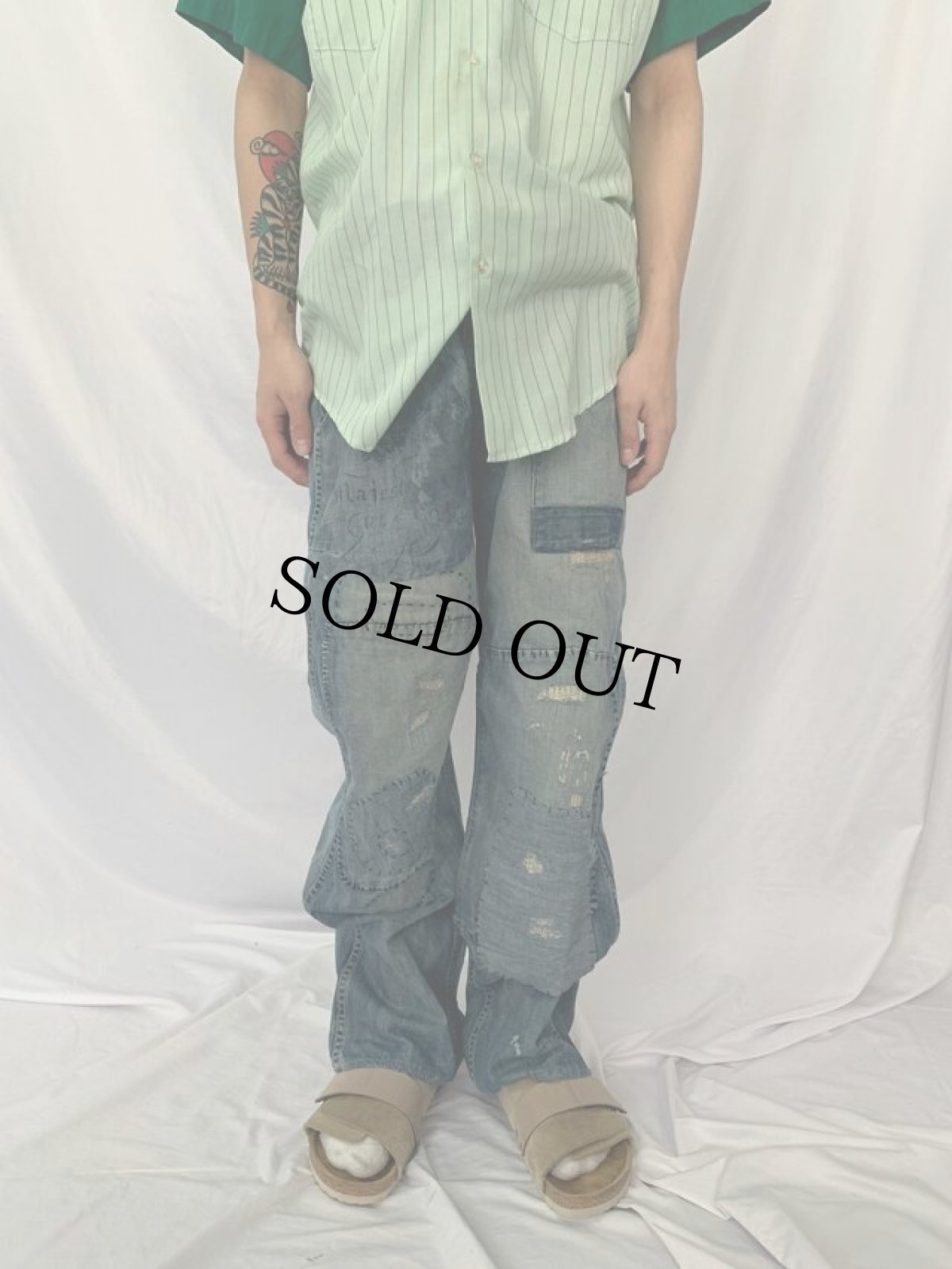 画像3: Ralph Lauren パッチワークデニムパンツ W39 (3)