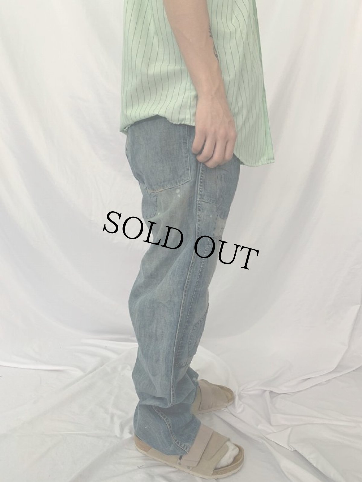 画像4: Ralph Lauren パッチワークデニムパンツ W39 (4)