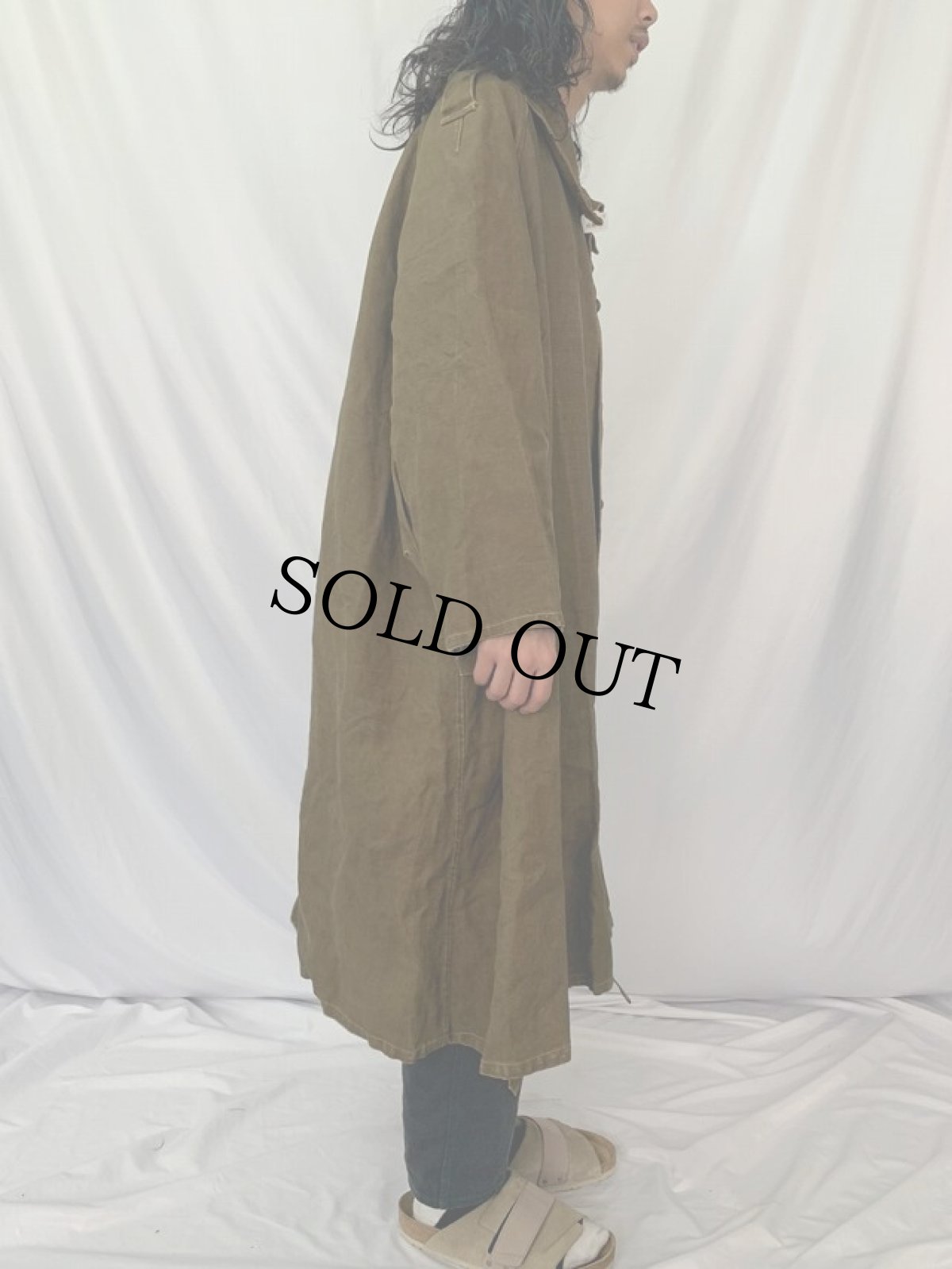 画像3: 30〜40's FRENCH ARMY M-35 リネン モーターサイクルコート (3)