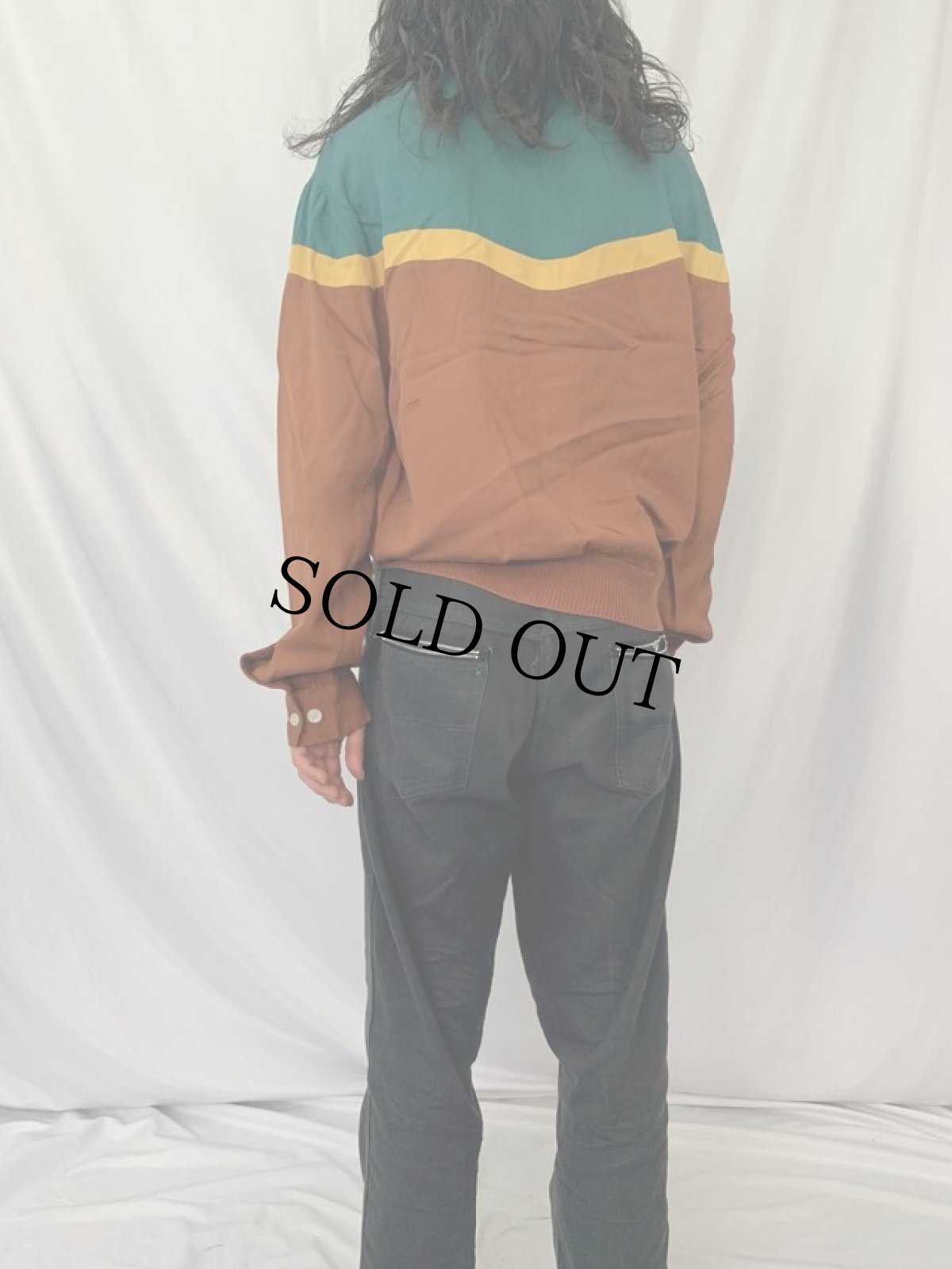 画像4: 50's McGREGOR USA製 オープンカラー レーヨンギャバ プルオーバーシャツ ML (4)