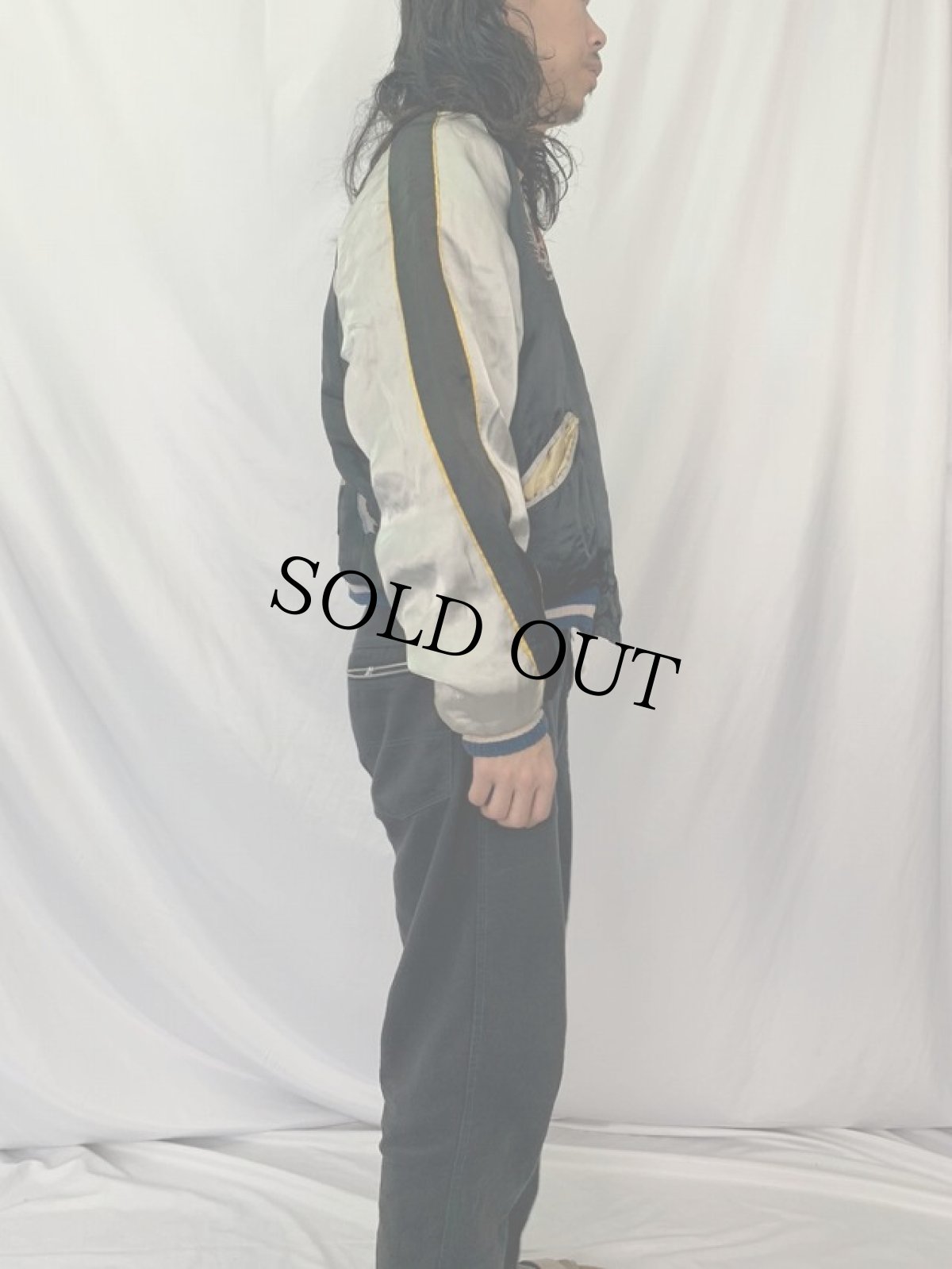 画像6: 50's "JAPAN" 鷹×富士山 サテンスカジャン (6)