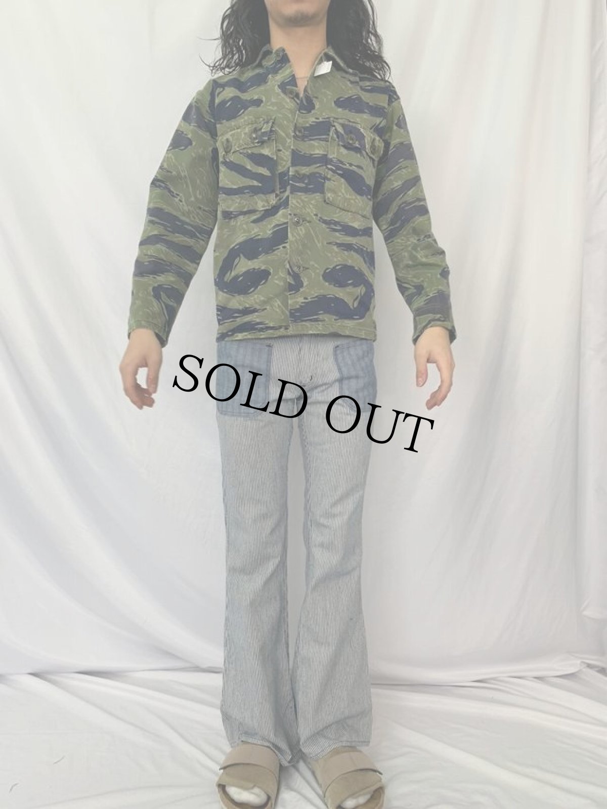 画像3: 70's Wrangler peter max USA製 ストライプ柄 フレアパンツ W31 (3)