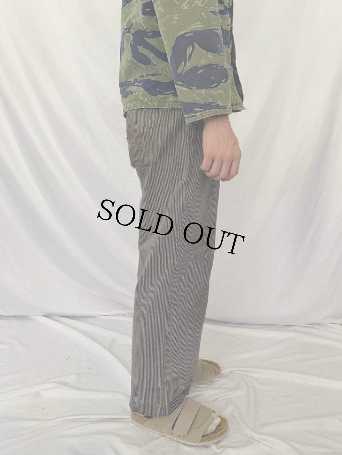 画像3: 40's COLTEX 杢ストライプ ワークパンツ W29 (3)