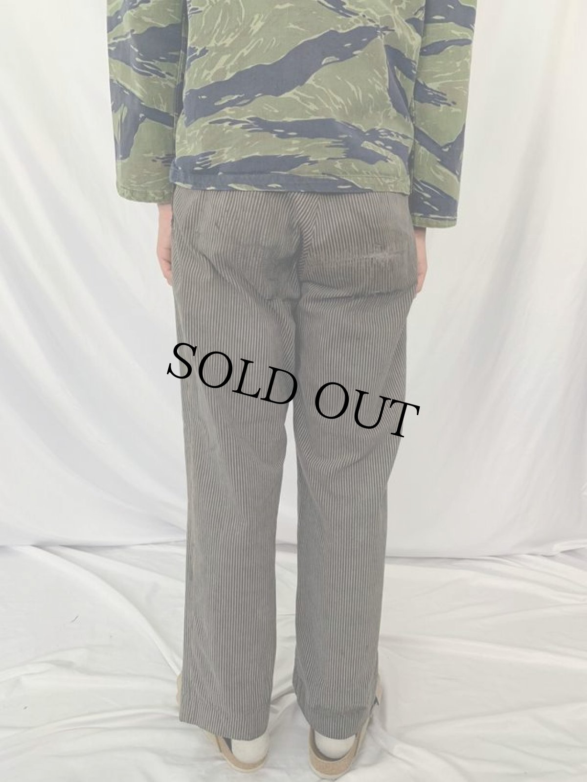 画像4: 40's COLTEX 杢ストライプ ワークパンツ W29 (4)