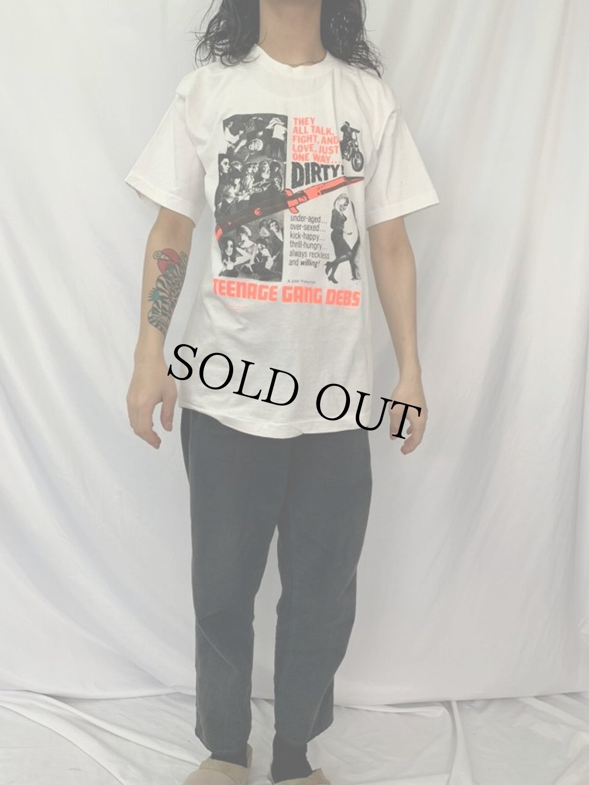 画像3: 90's SOMETHING WEIRD PRODUCTS "Teenage Gang Debs" クライム映画プリントTシャツ L (3)