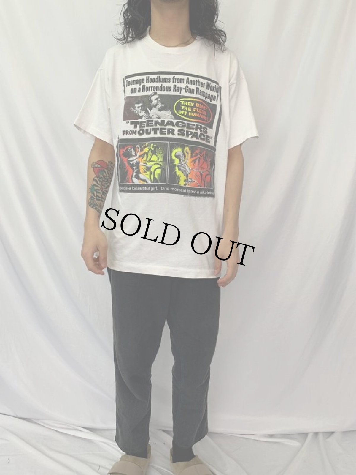 画像3: 90's SOMETHING WEIRD PRODUCTS USA製 "Teenagers from Outer Space" SF映画プリントTシャツ XL (3)