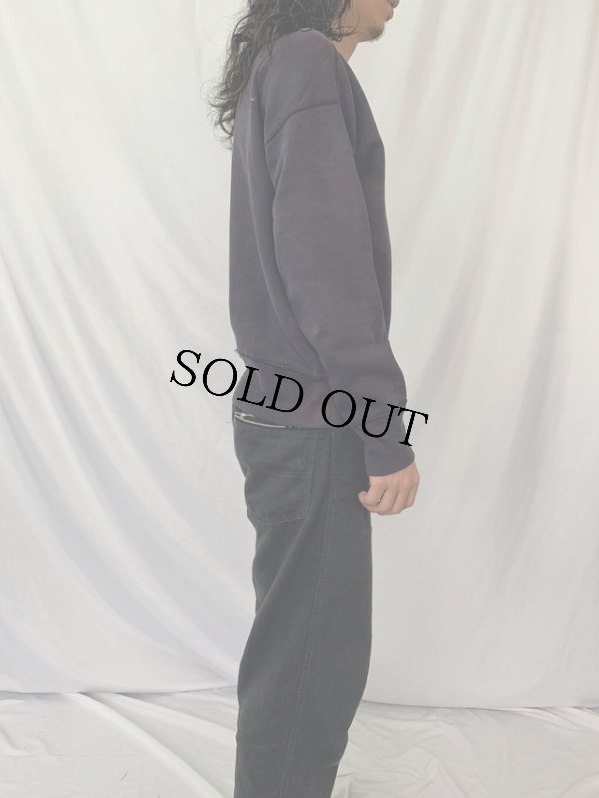 画像4: 50's "SW MHS SWIM TEAM" 前V フェルトパッチ付き スウェット (4)