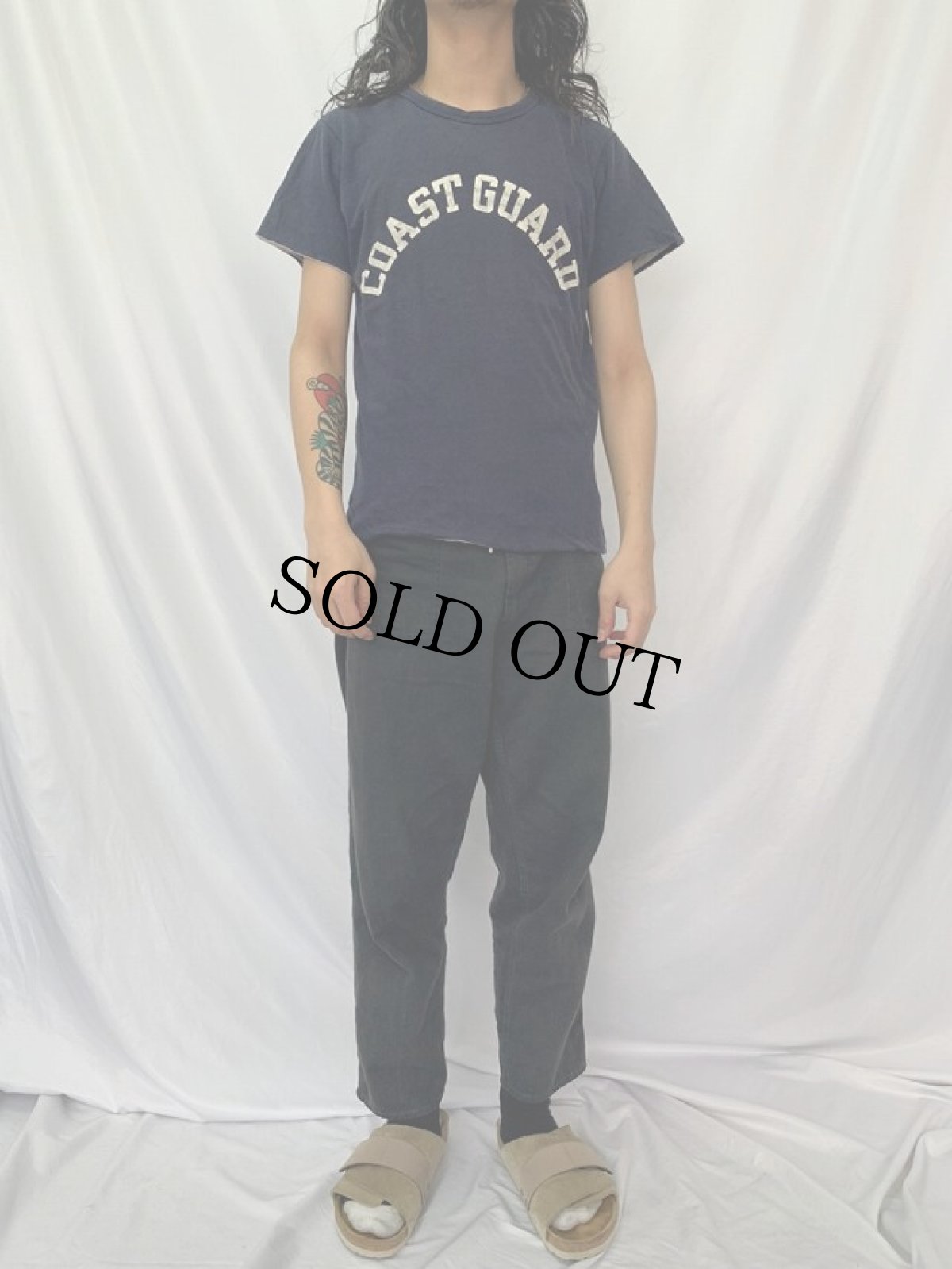 画像2: 80's Champion トリコタグ USA製 "COAST GUARD" ダブルフェイス リバーシブルプリントTシャツ XL (2)