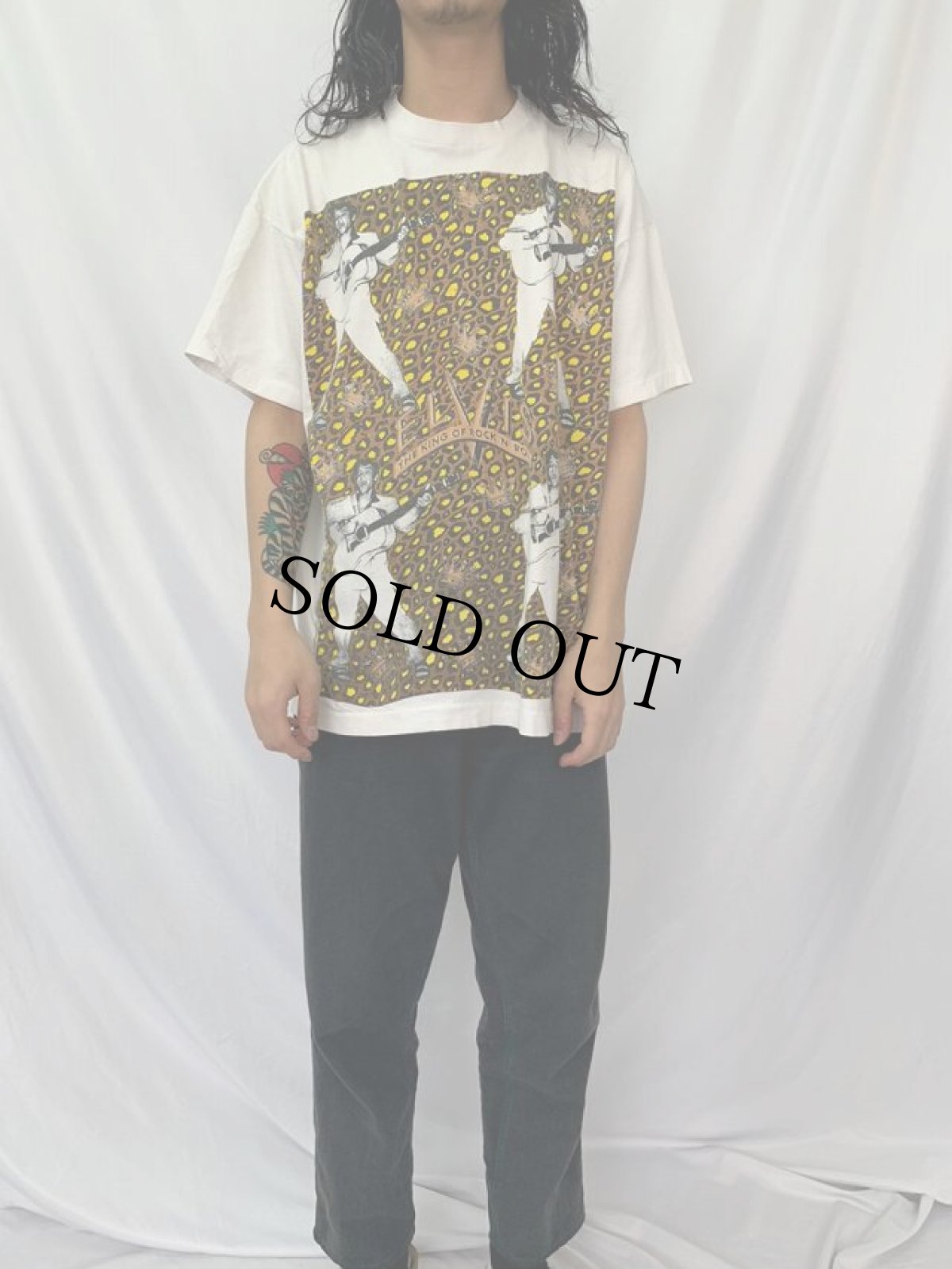 画像2: 90's Mosquitohead USA製 "THE KING OF ROCK N ROLL" ミュージシャンプリントTシャツ XL (2)