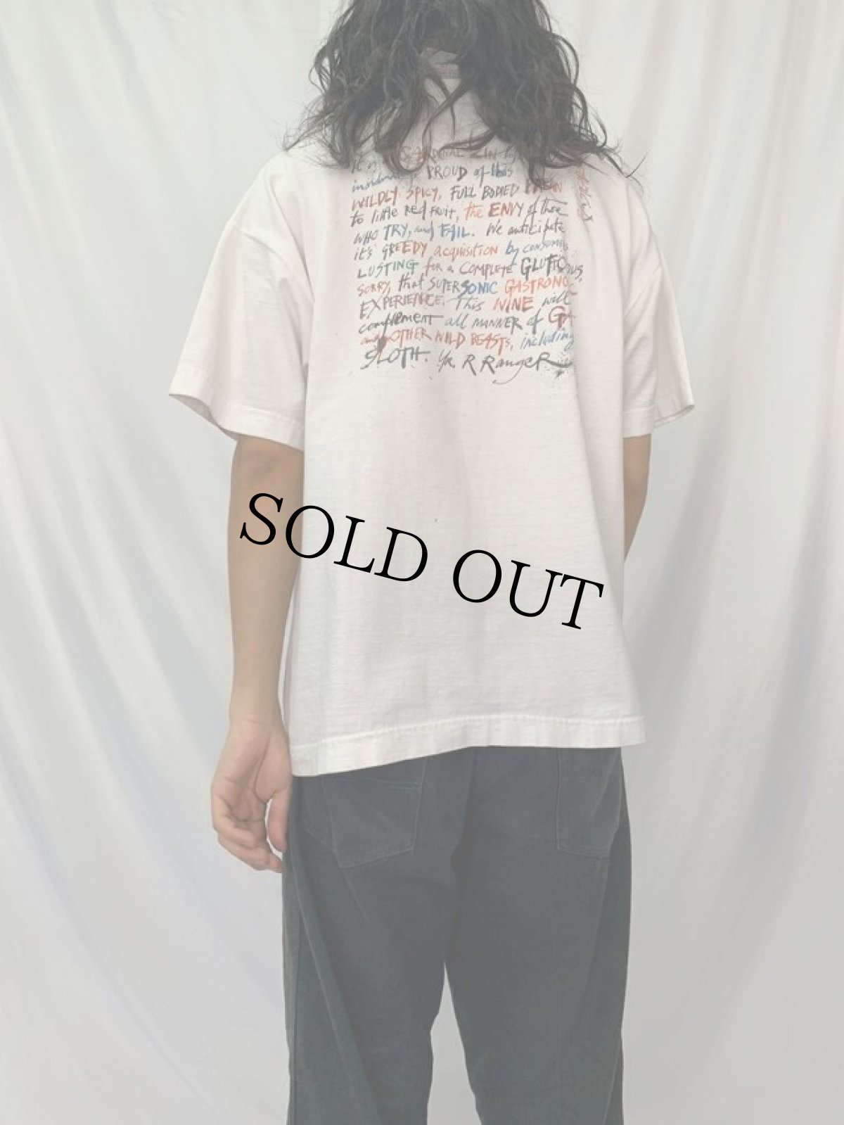 画像5: 90's Ralph Steadman "Cardinal Zin" アートプリントTシャツ L (5)