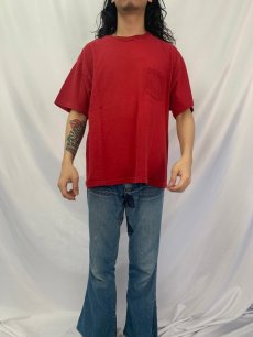 画像2: 90's GAP USA製 ポケットTシャツ RED L (2)