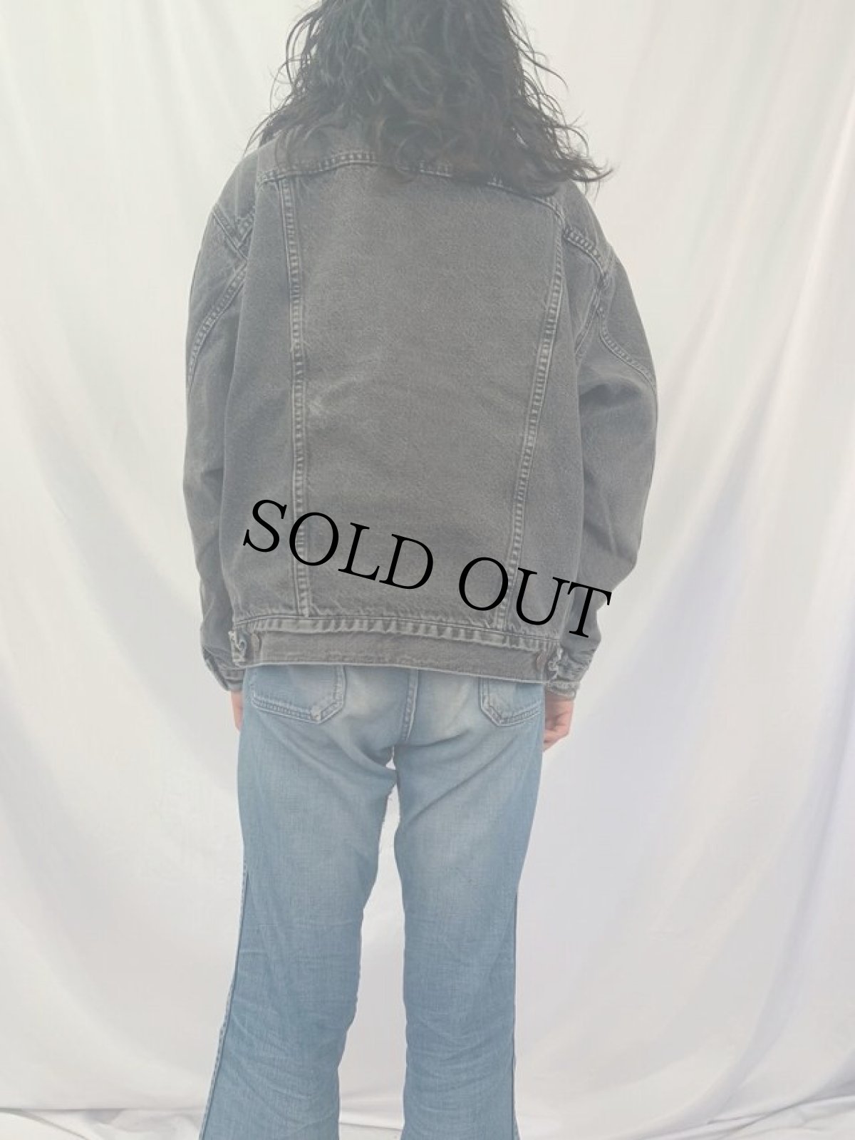 画像4: 90's Levi's 70427 USA製 ネルライナー ブラックデニムジャケット (4)