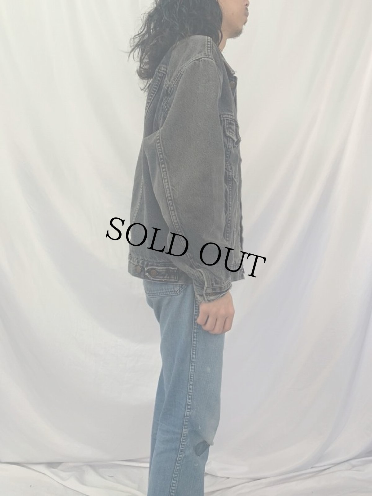 画像3: 90's Levi's 70427 USA製 ネルライナー ブラックデニムジャケット (3)