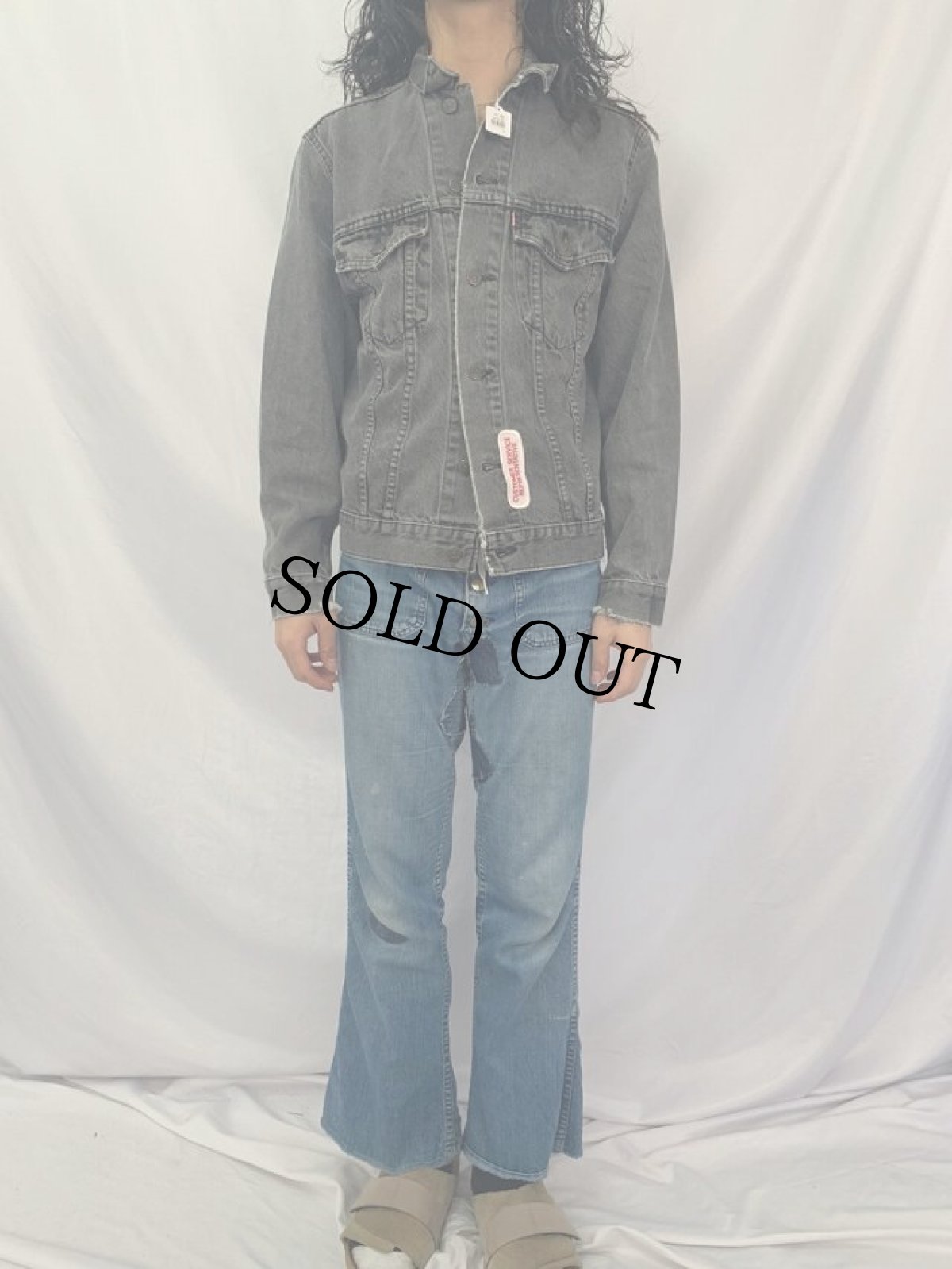 画像2: 90's Levi's 75505 CANADA製 ブラックデニムジャケット SIZE38 (2)