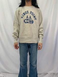 画像2: 60's Champion タタキタグ REVERSE WEAVE USA製 "KINGS POINT" 染み込みプリントスウェット M (2)