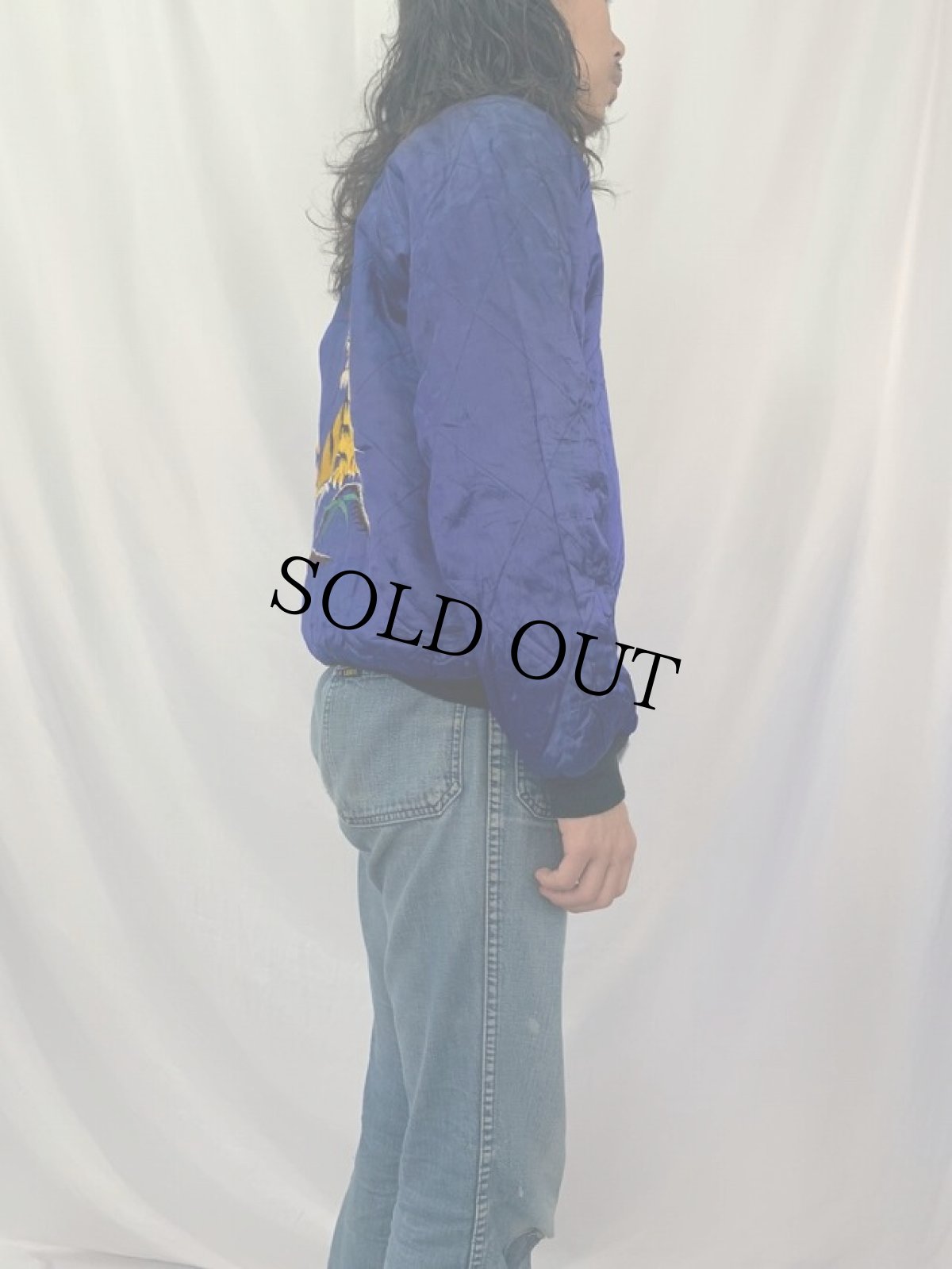 画像6: 50's "JAPAN" 虎×龍 黒別珍×サテンスカジャン (6)