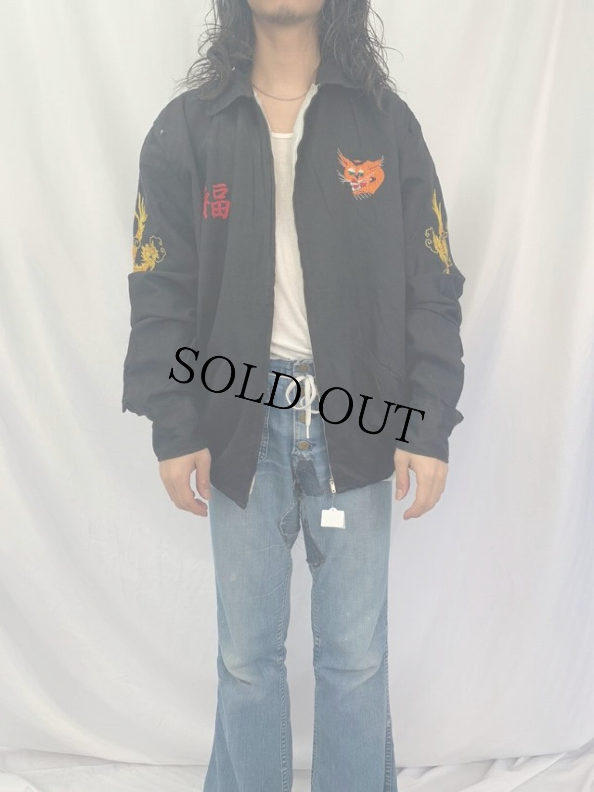 画像3: 60's "PHUBAI VIETNAM 1967" 虎×龍刺繍 ベトジャン BLACK (3)