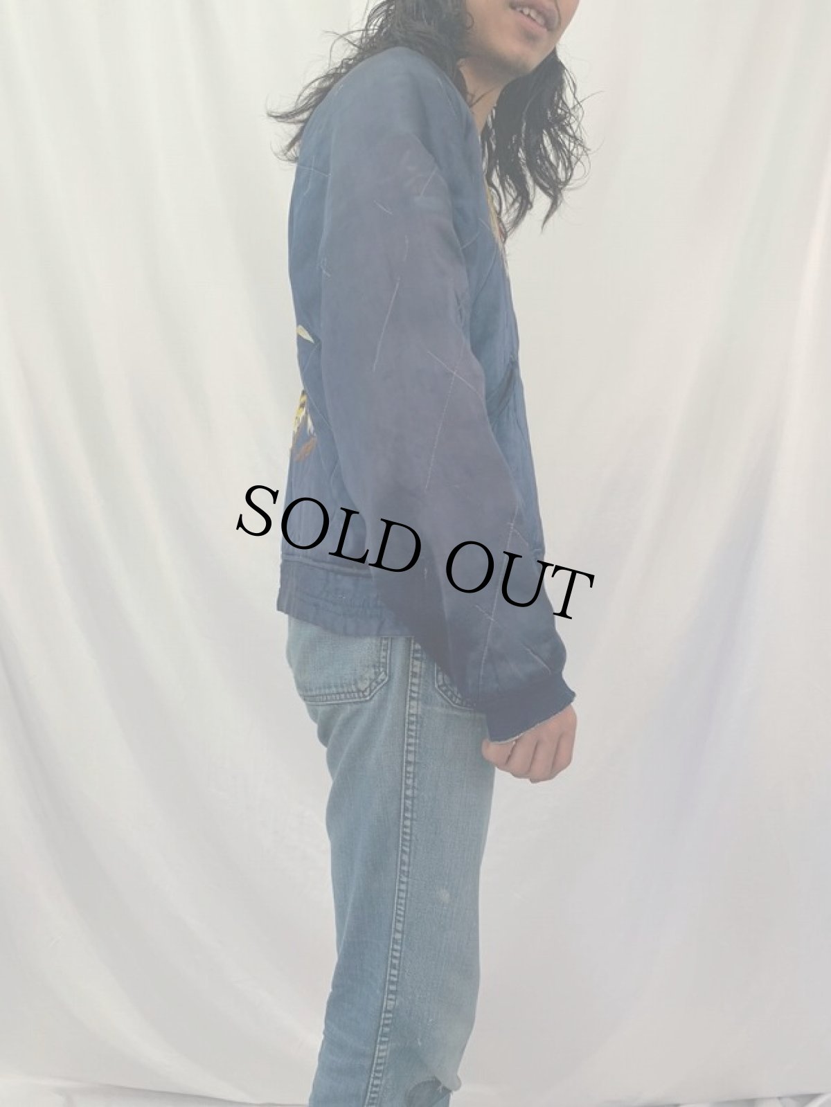 画像6: 40〜50's "ALLIS-CHALMERS HD-5DIESEL" 虎刺繍 サテンスカジャン (6)