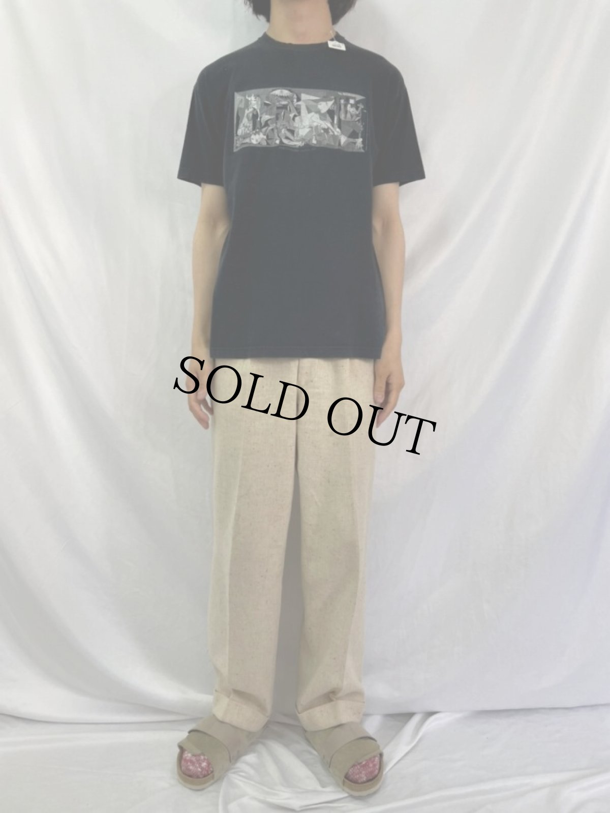 画像2: 2000's PABLO PICASSO "Guernica" アートプリントTシャツ BLACK (2)