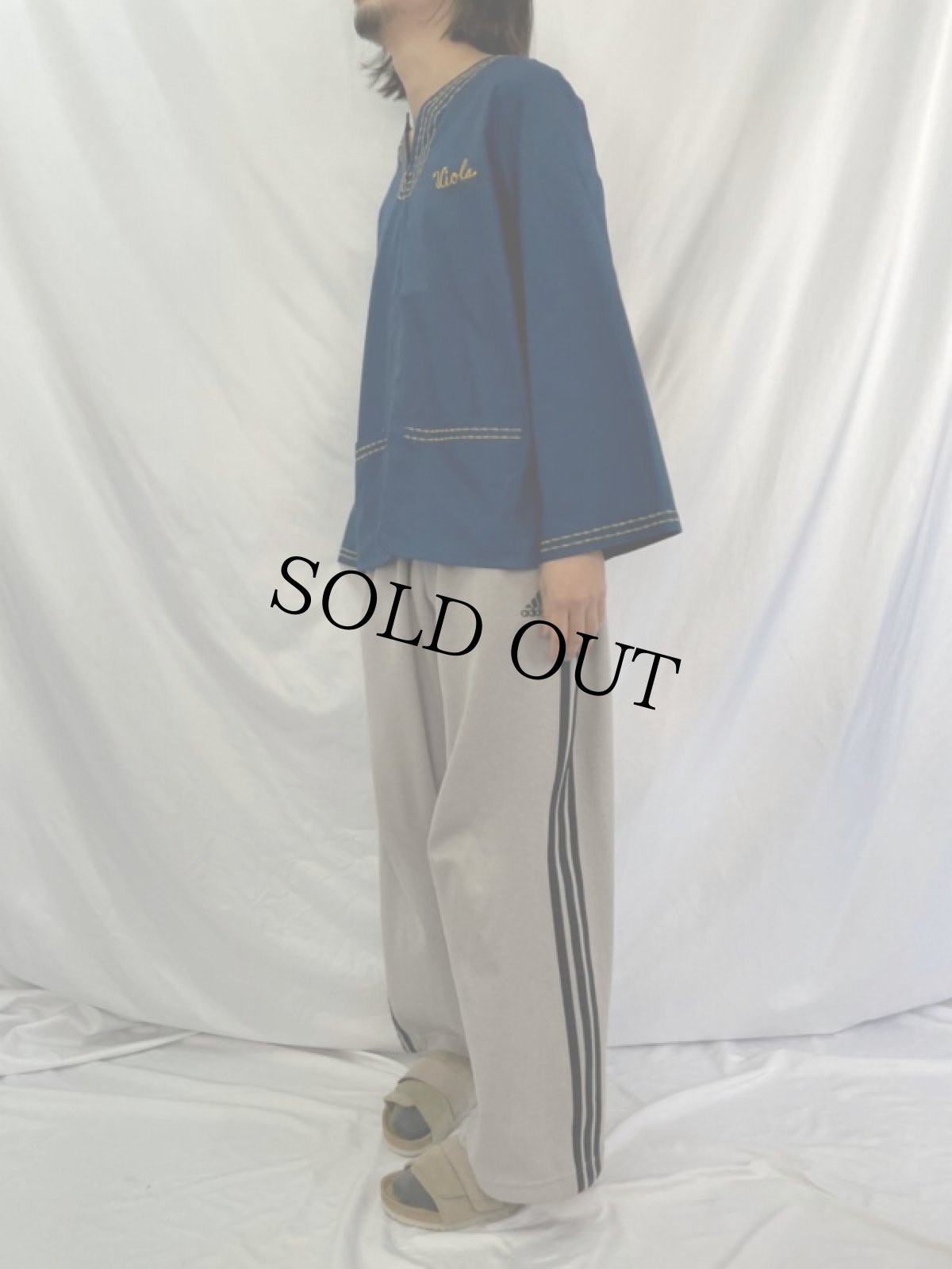 画像3: 70's "MINA COURT" チェーン刺繍 ジップシャツ (3)