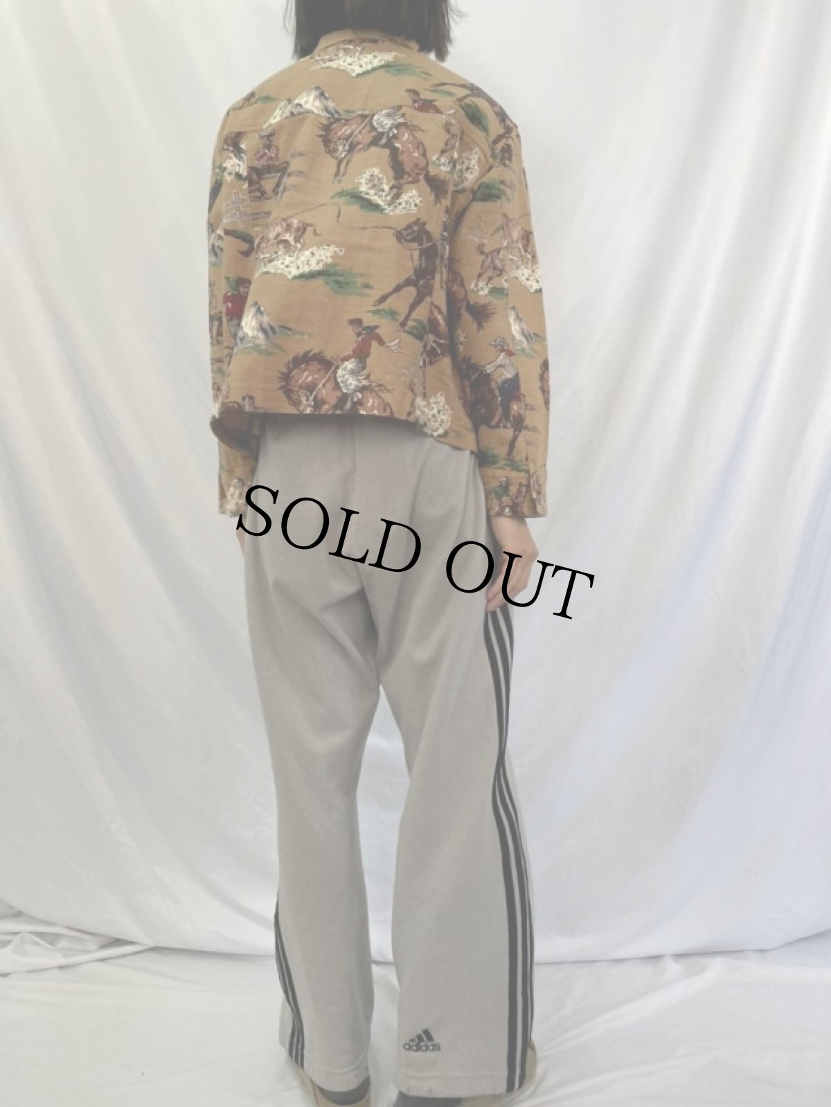 画像4: USA製 カウボーイ柄 カバーオール XL (4)