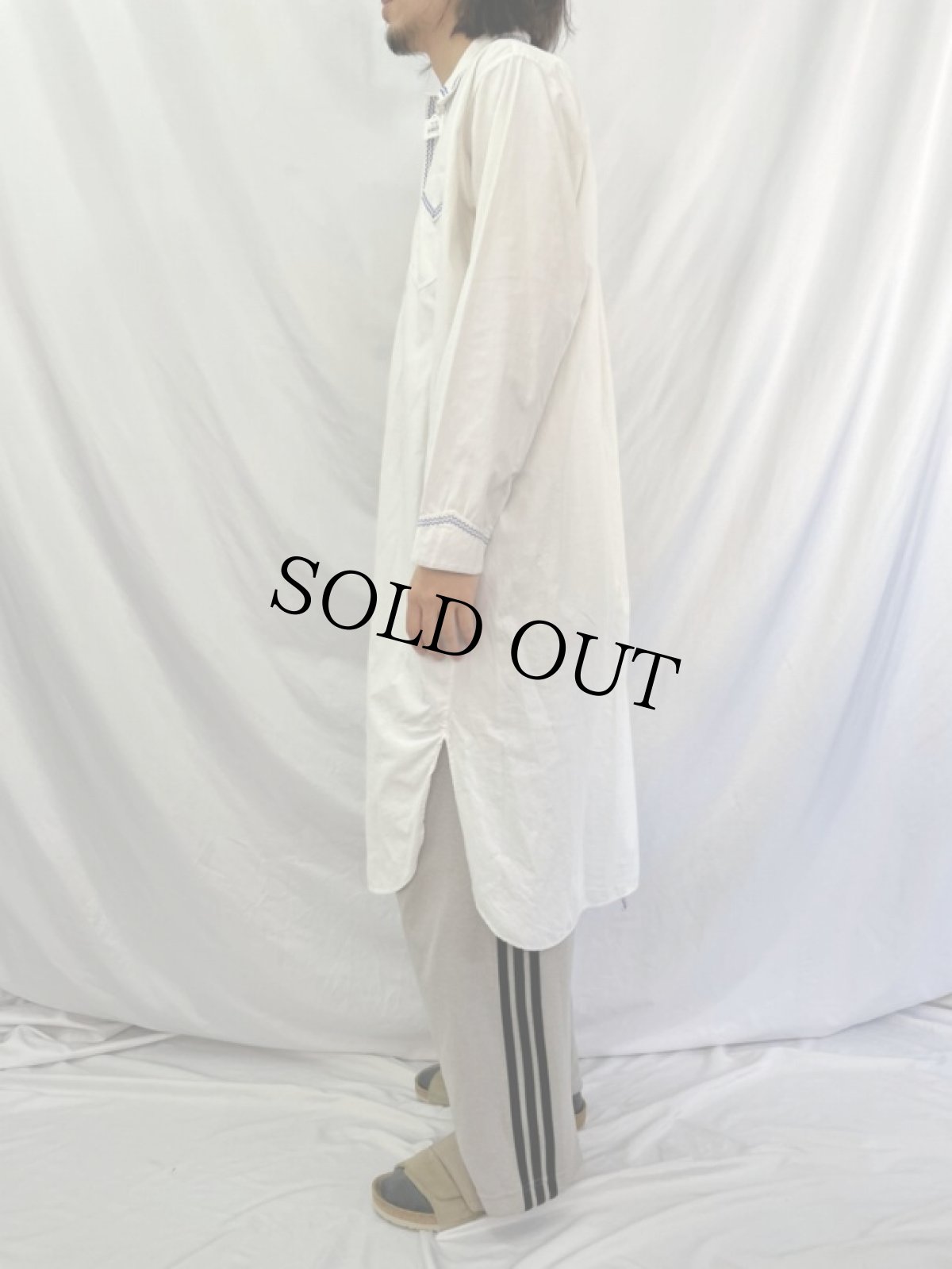 画像3: 40's EURO 刺繍デザイン グランパシャツ (3)