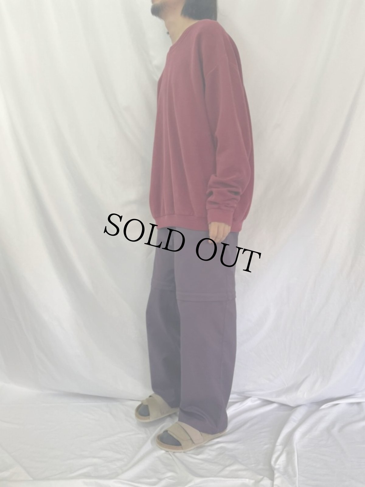 画像3: 90's LANDS'END USA製 前V パイルスウェットXL (3)