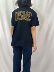 画像4: 80〜90's USMC USA製 ロゴプリントTシャツ BLACK L (4)