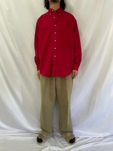 画像2: POLO Ralph Lauren "BIG SHIRTS" ロゴ刺繍 オックスフォードボタンダウンシャツ M (2)