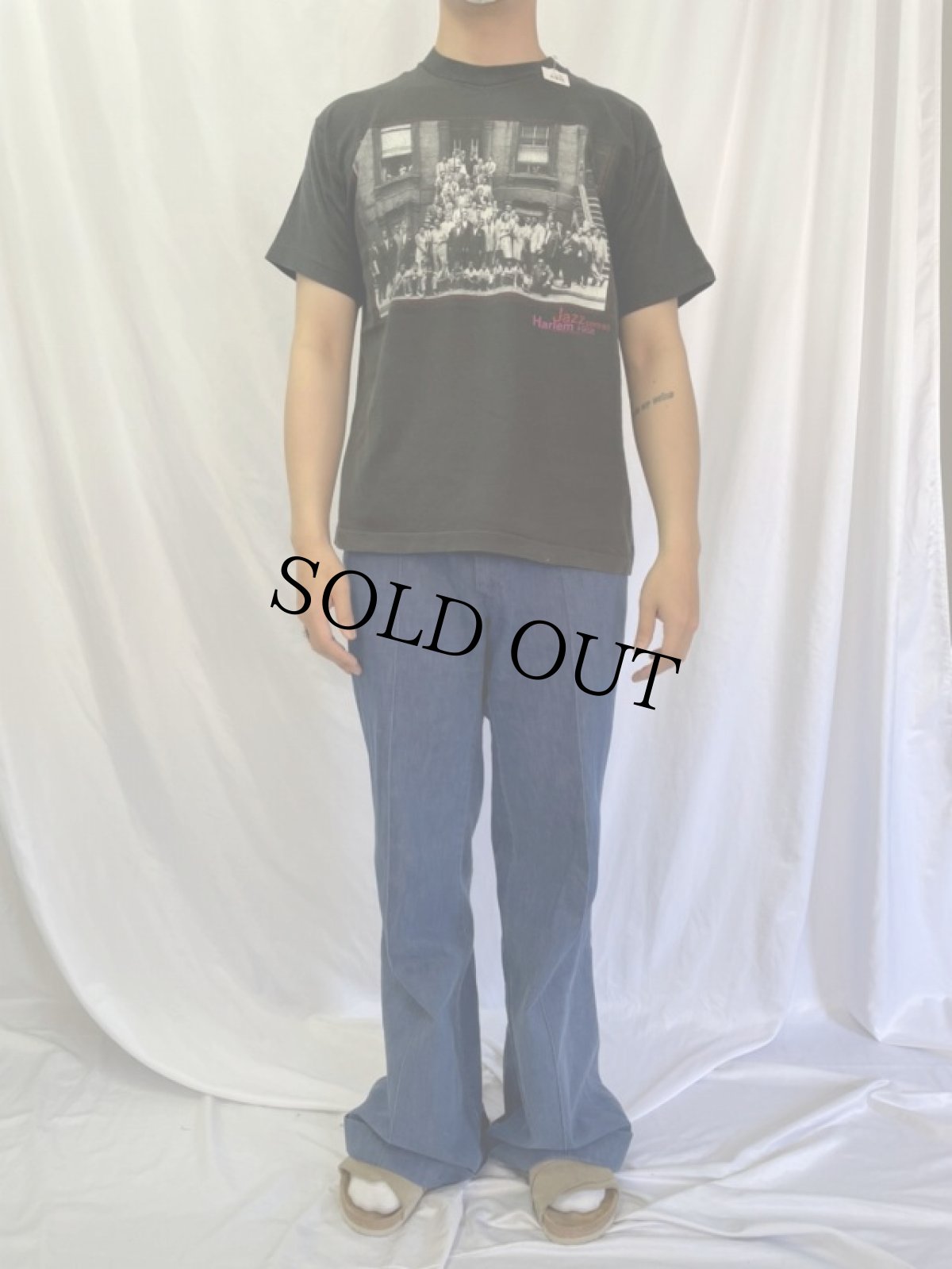 画像2: 90's USA製 "JAZZ PORTRAIT HARLEM 1958" ジャズミュージシャン フォトプリントTシャツ L (2)