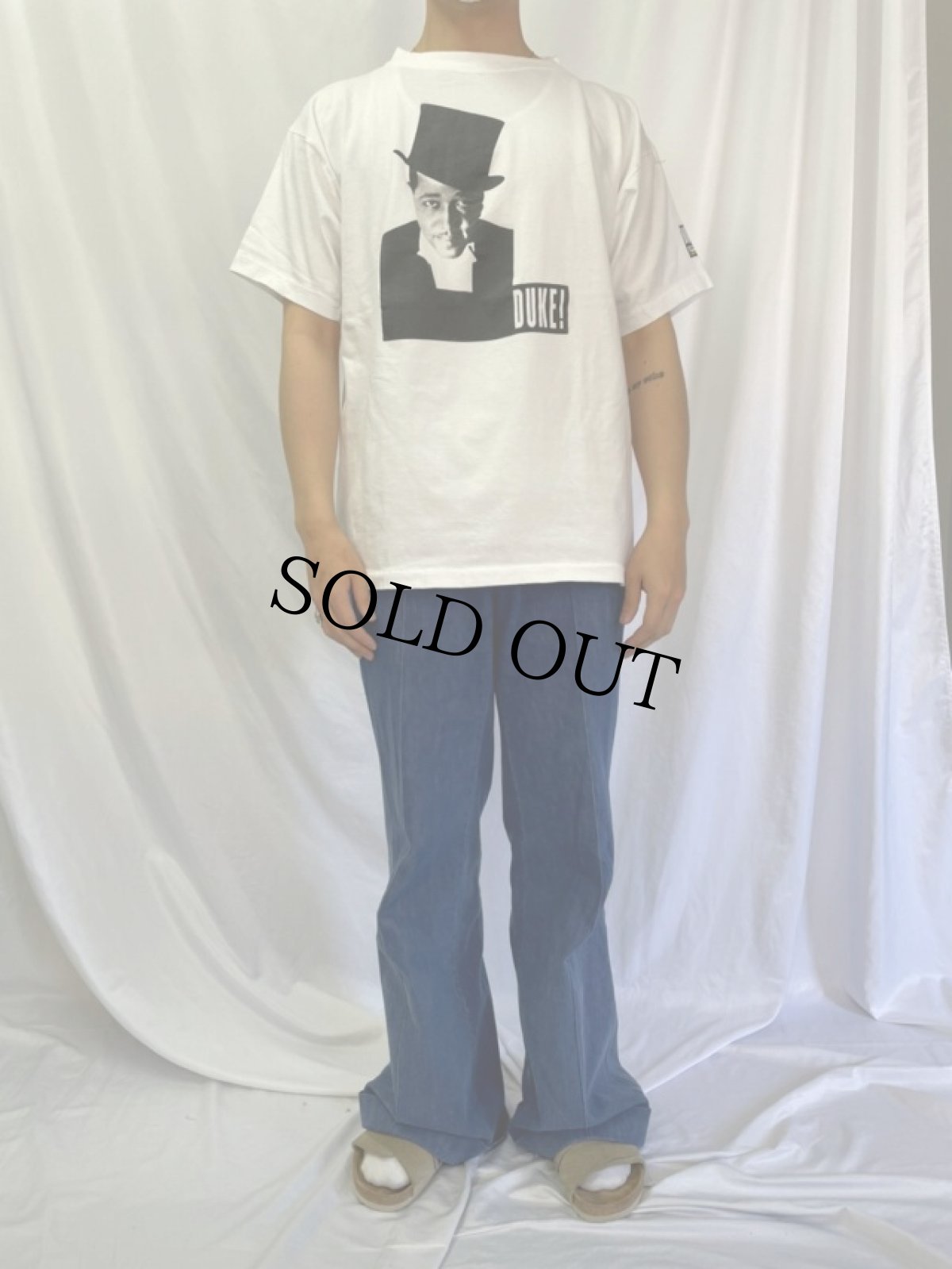 画像2: Duke Ellington ジャズミュージシャン プリントTシャツ L (2)