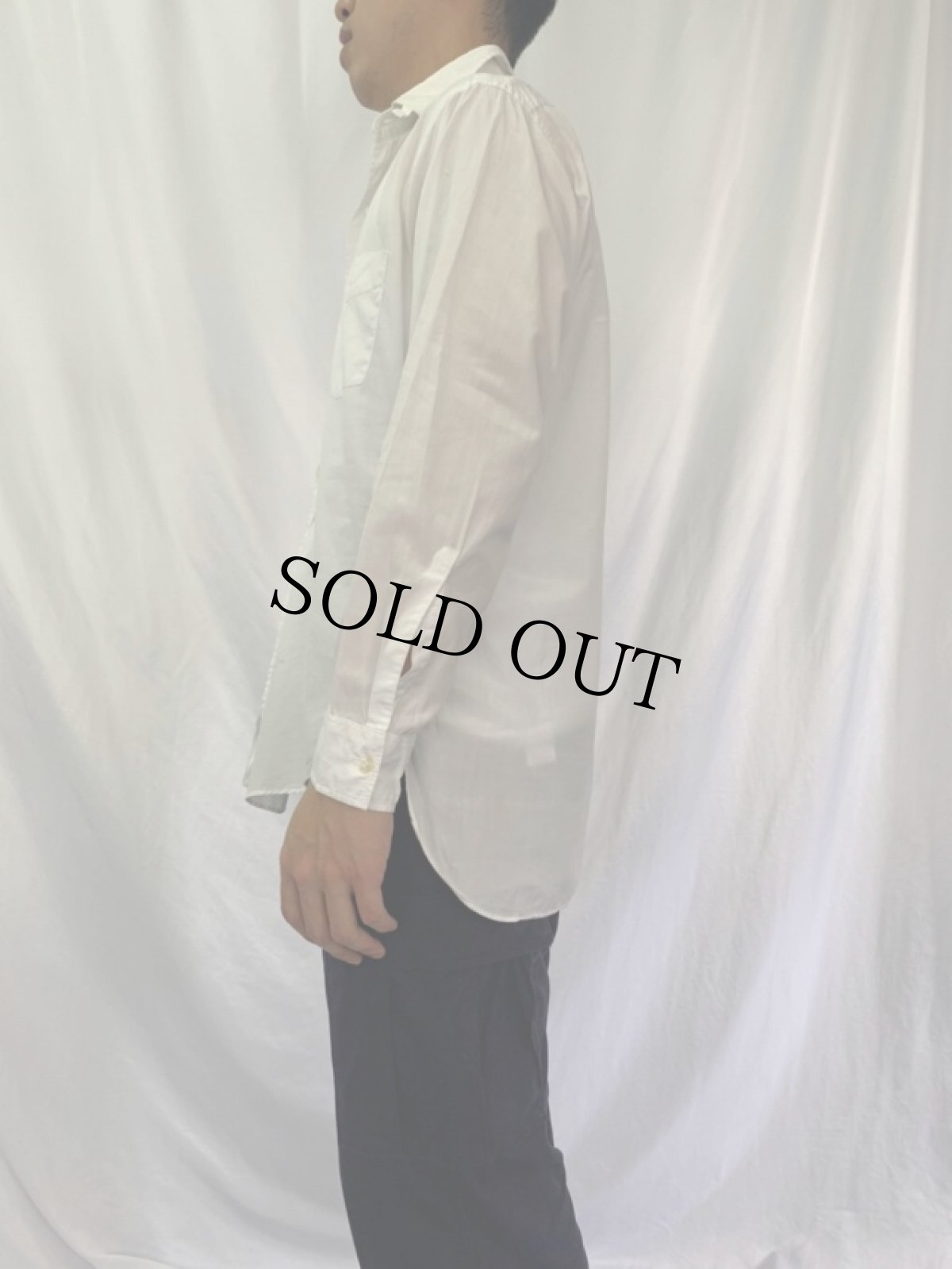 画像3: 60's SEARS マチ付き コットンブロード タブカラードレスシャツ (3)