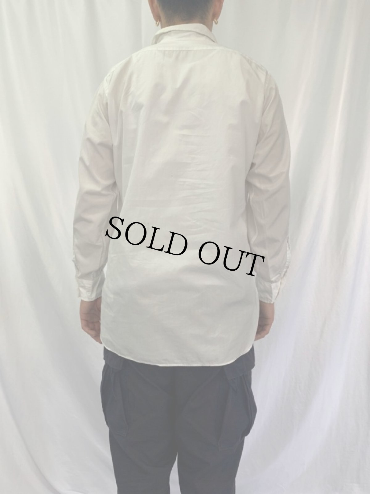 画像4: 60's SEARS マチ付き コットンブロード タブカラードレスシャツ (4)