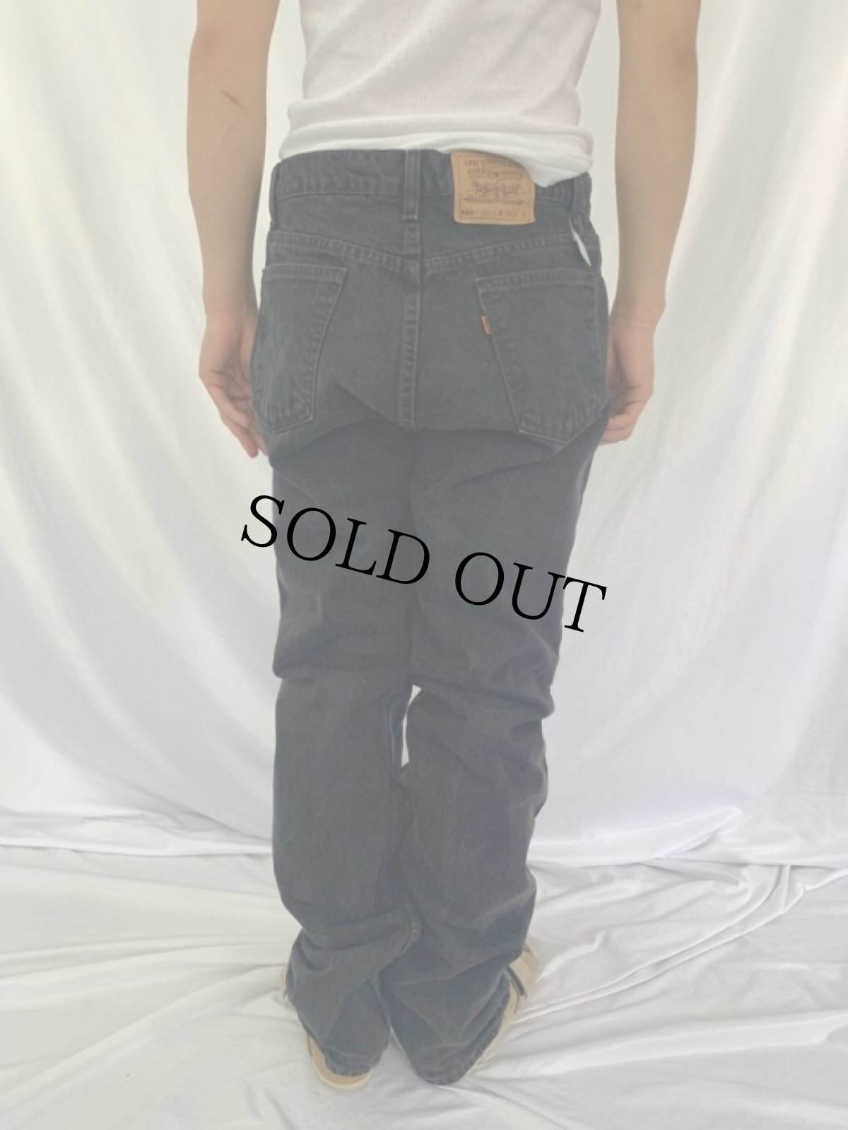 画像4: 90's Levi's 505 USA製 サルファブラックデニムパンツ W35 (4)