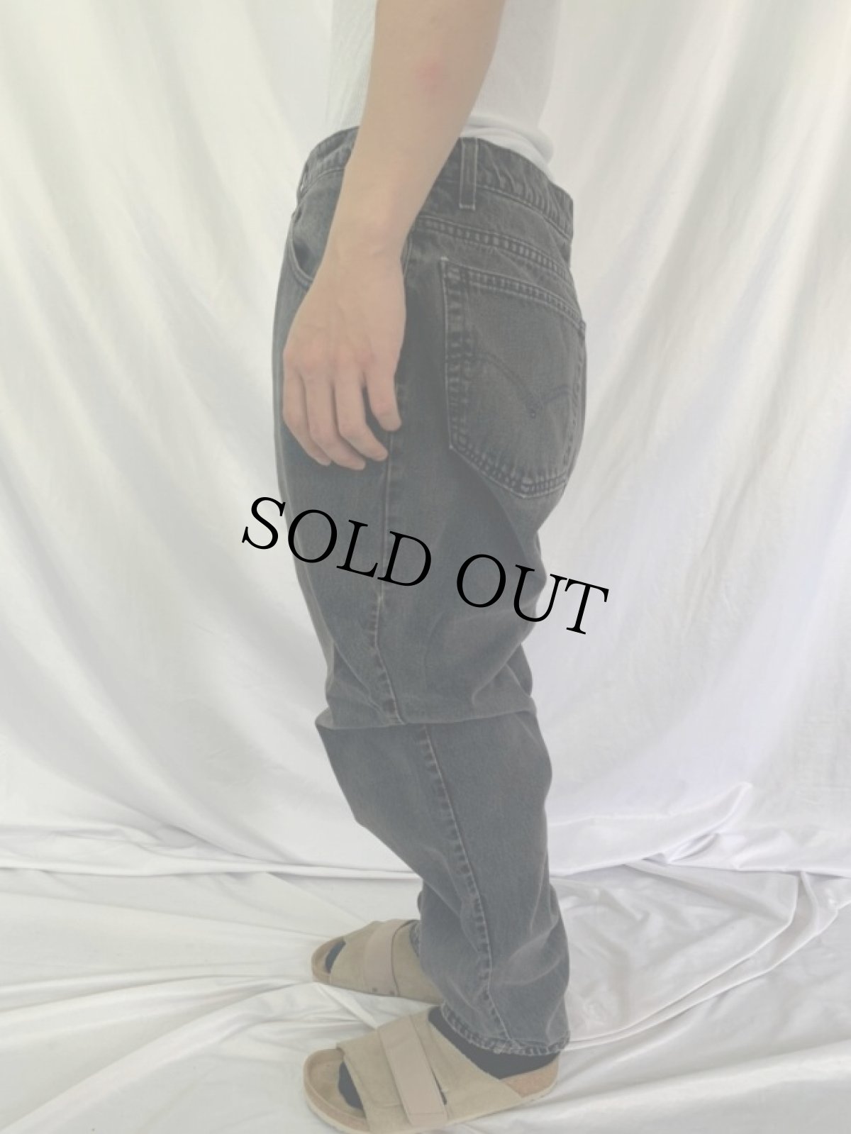 画像3: 90's Levi's 560 USA製 "LOOSE FIT" サルファブラックデニムパンツ W36 (3)