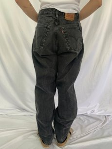 画像4: 90's Levi's 560 USA製 "LOOSE FIT" サルファブラックデニムパンツ W36 (4)