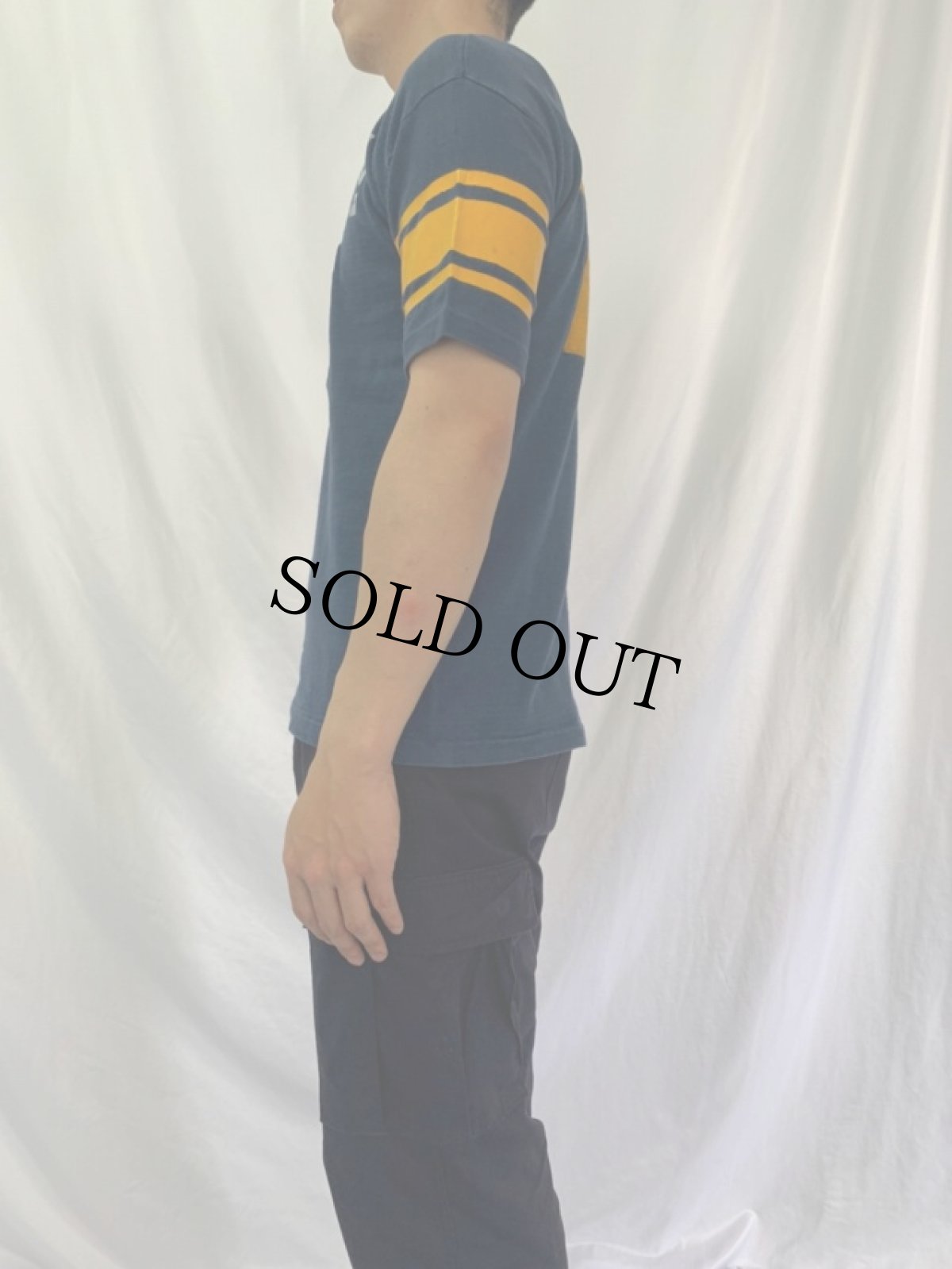 画像3: 70's Champion USA製 バータグ "BALL STATE74" フロッキープリントTシャツ LARGE (3)